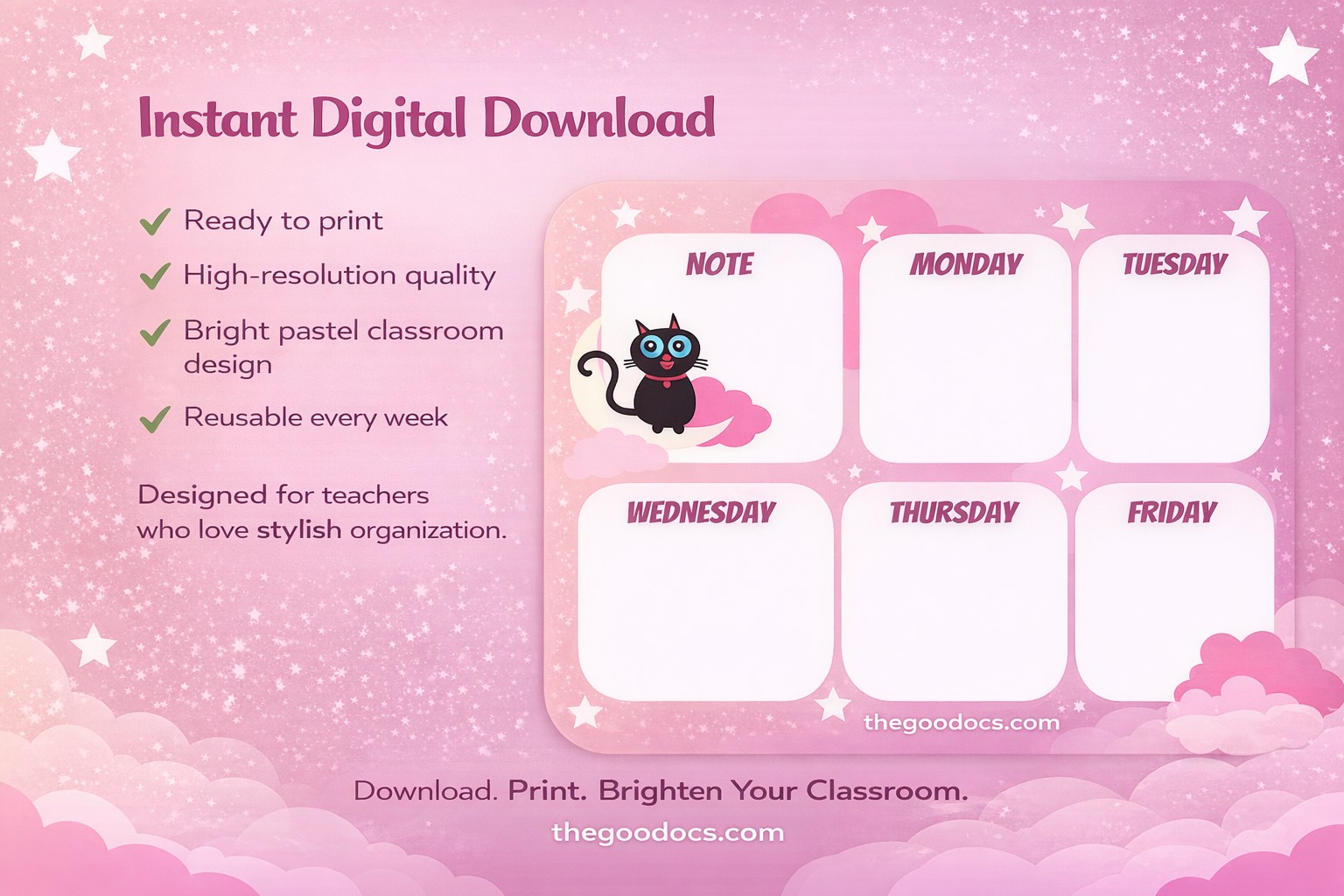 Aperçu de Annonces mignonnes de la salle de classe. pour Google Docs and Microsoft Word - Voir 5