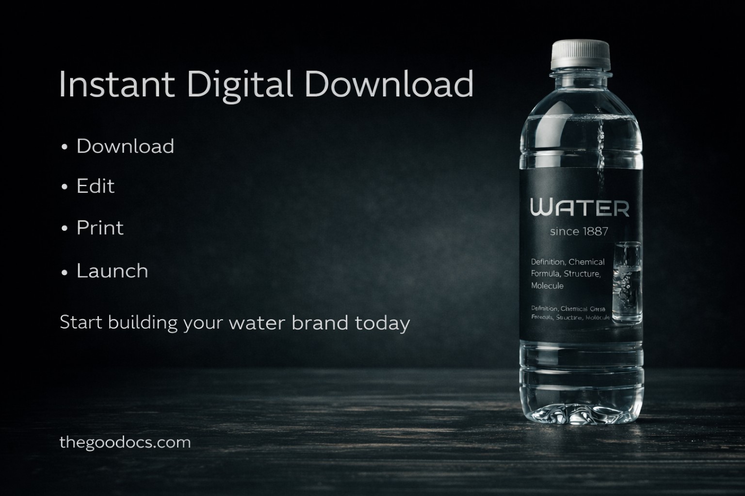 Pré-visualização de Rótulo Escuro e Moderno para Garrafa de Água para Google Slides and Microsoft PowerPoint - Ver 5