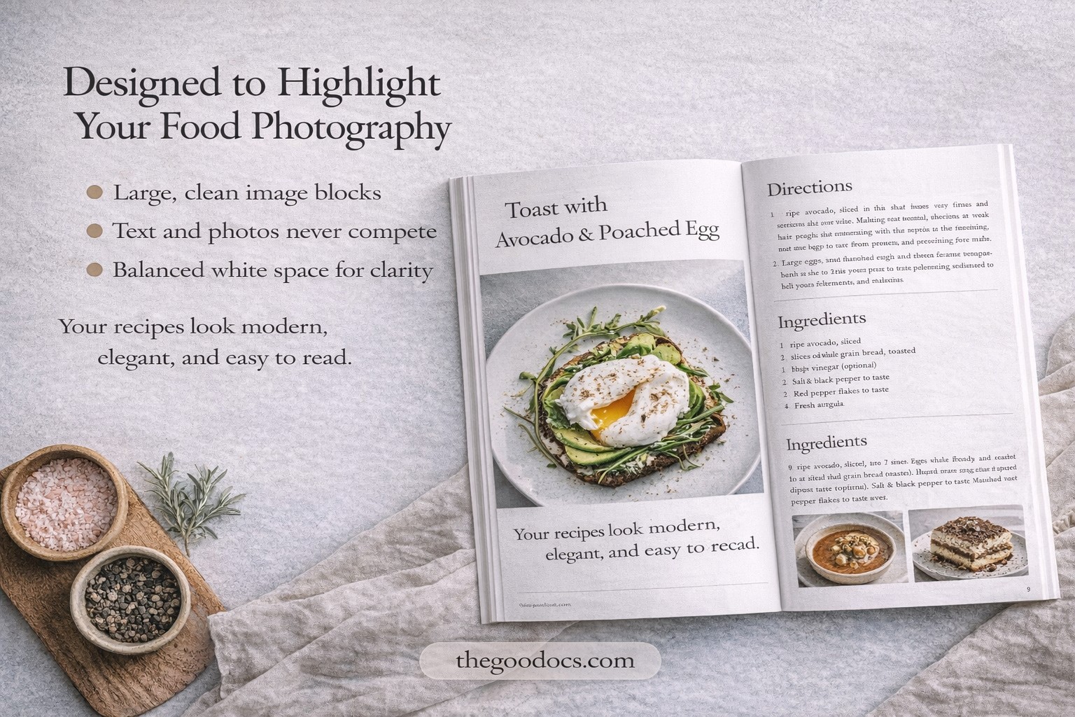 Minimal Recipe Book Template 20 Pages - Free Google Docs Template - 10071733 - Slide 4