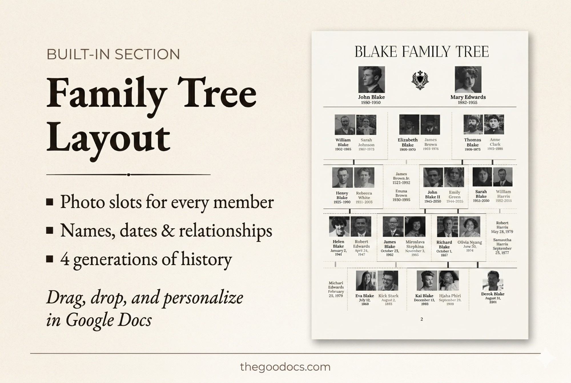 Preview of Family History Book for Google Docs and Microsoft Word - View 3