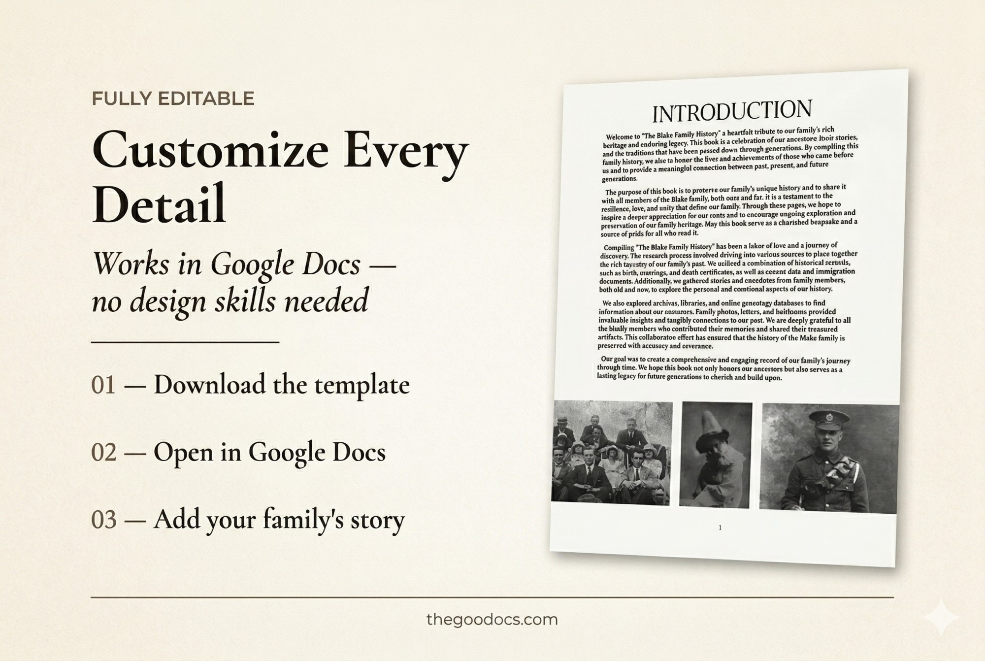 Preview of Family History Book for Google Docs and Microsoft Word - View 6