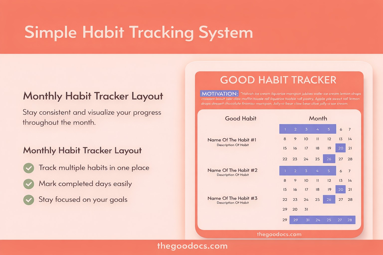 Aperçu de Bon suivi des bonnes habitudes pour Google Sheets and Microsoft Excel - Voir 2