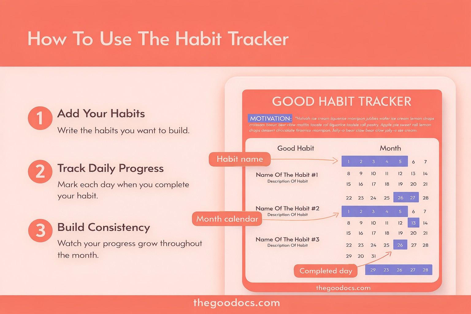 Aperçu de Bon suivi des bonnes habitudes pour Google Sheets and Microsoft Excel - Voir 3