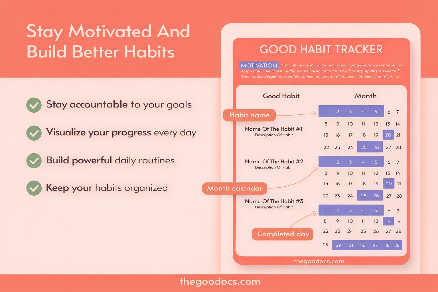 Aperçu de Bon suivi des bonnes habitudes pour Google Sheets and Microsoft Excel - Voir 4