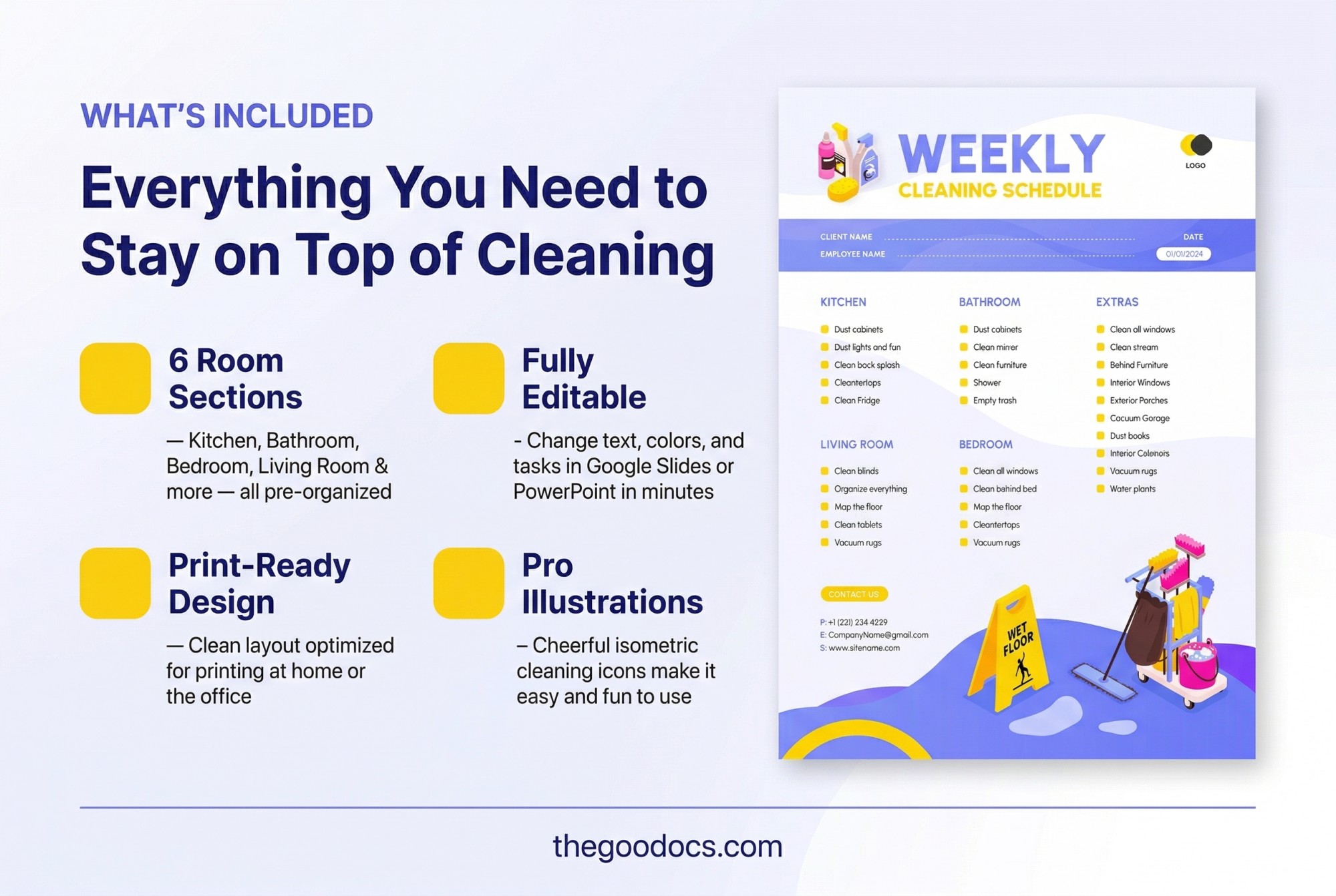 Vorschau von Reinigungsplan für das Haus für Google Slides and Microsoft PowerPoint - Ansehen 2