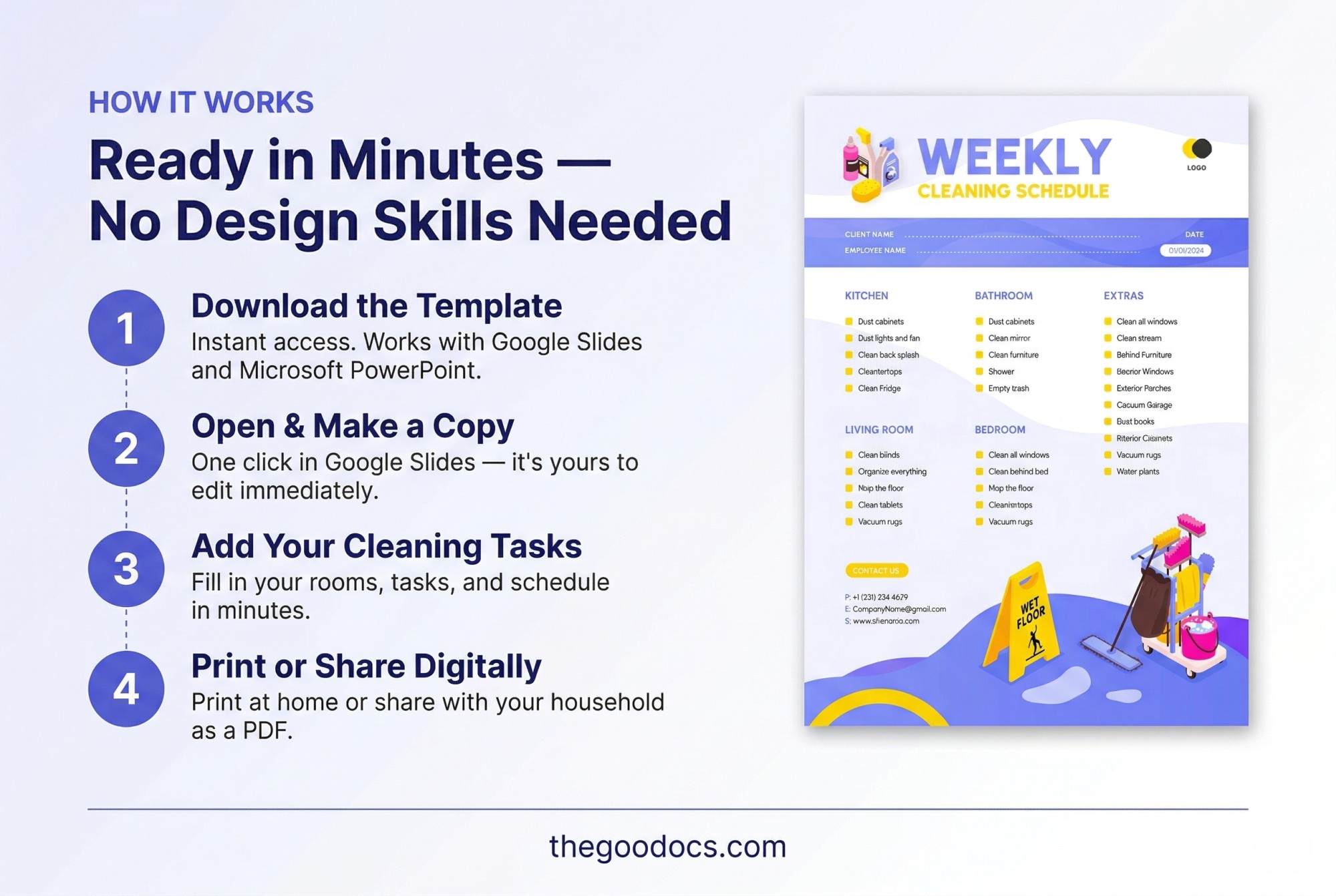 Vorschau von Reinigungsplan für das Haus für Google Slides and Microsoft PowerPoint - Ansehen 4