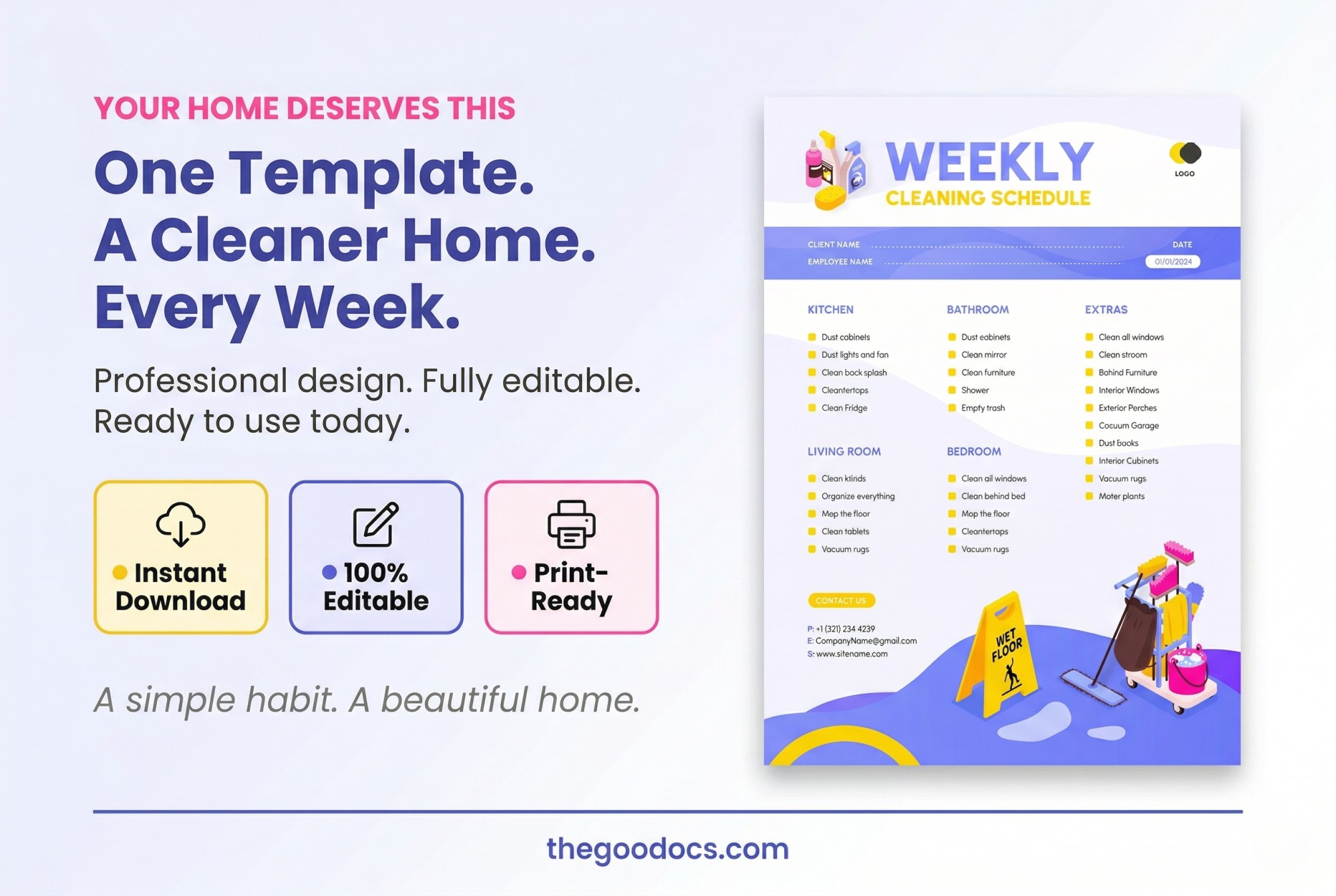 Vorschau von Reinigungsplan für das Haus für Google Slides and Microsoft PowerPoint - Ansehen 5
