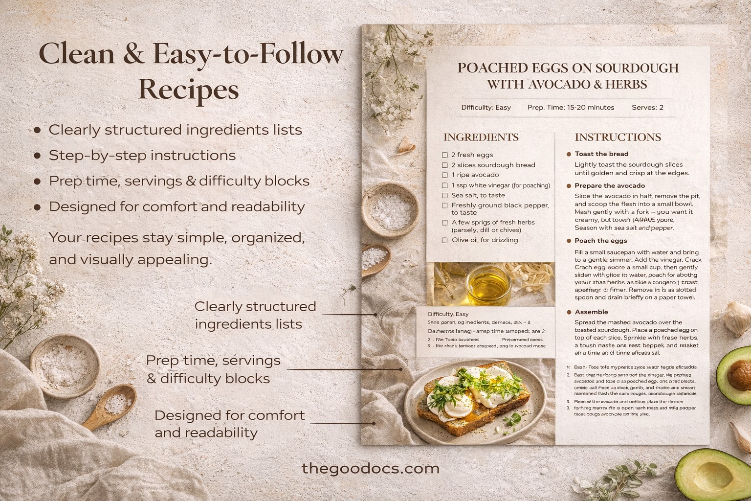 Aesthetisches Rezeptbuch-Vorlage 20 Seiten - Kostenlos Google Docs Vorlage - 10071596 - Gleiten 3
