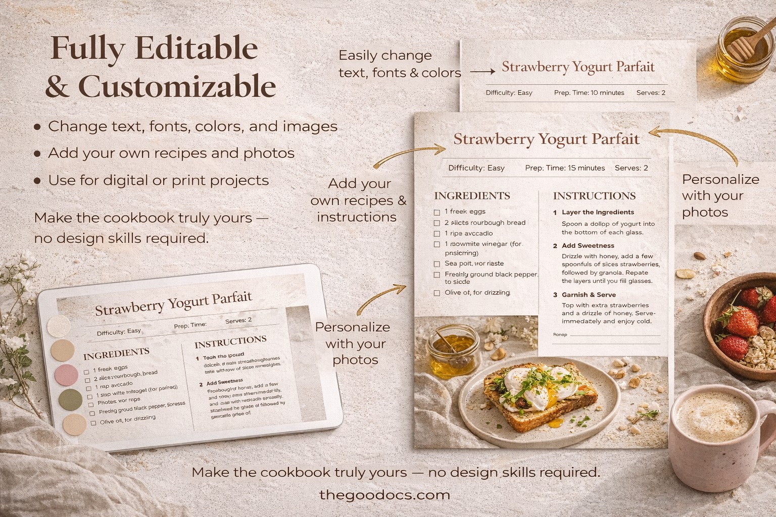 Aesthetisches Rezeptbuch-Vorlage 20 Seiten - Kostenlos Google Docs Vorlage - 10071596 - Gleiten 4