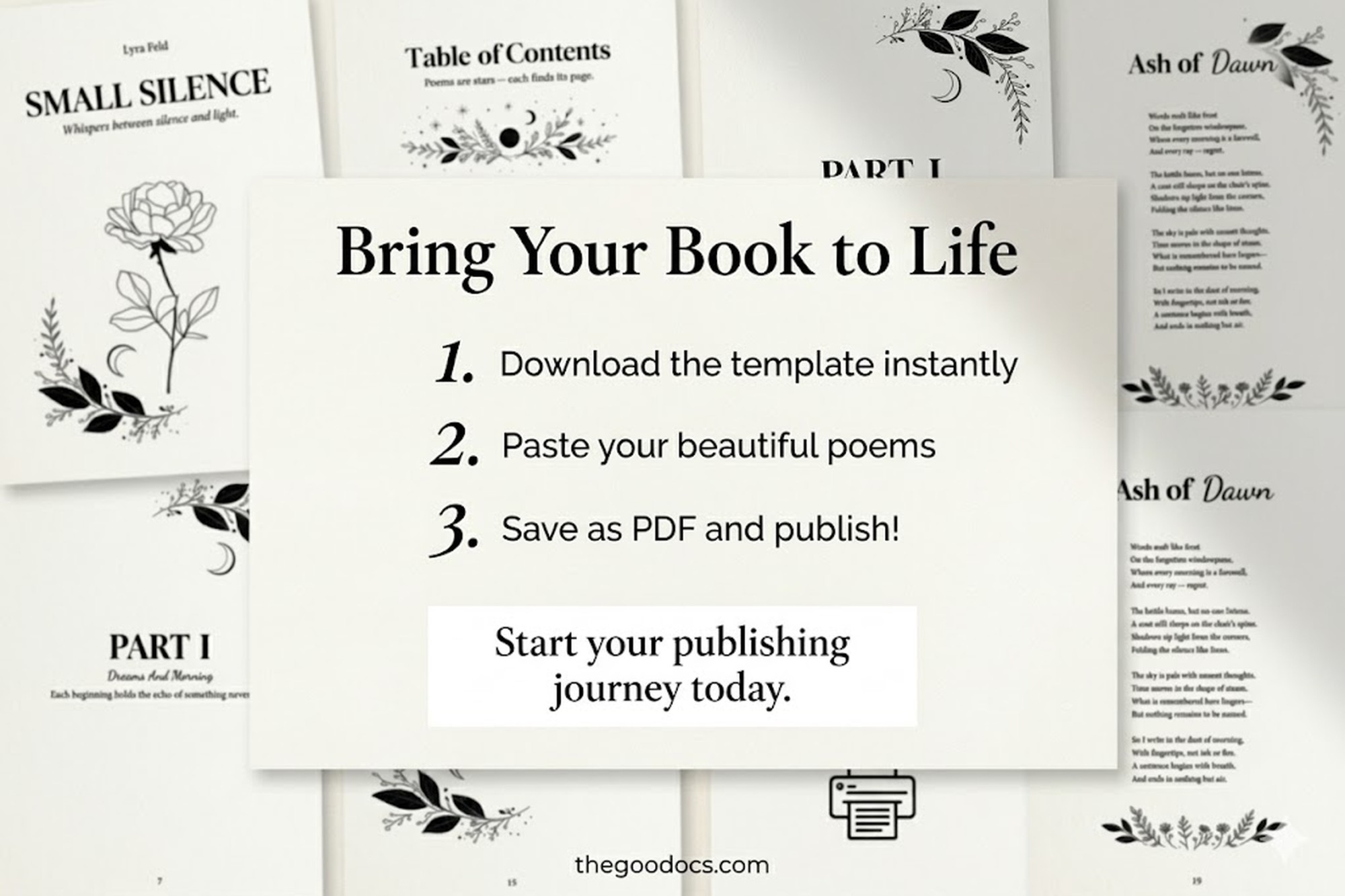 Preview of Minimalist Poetry Book Template for Google Docs and Microsoft Word - View 5