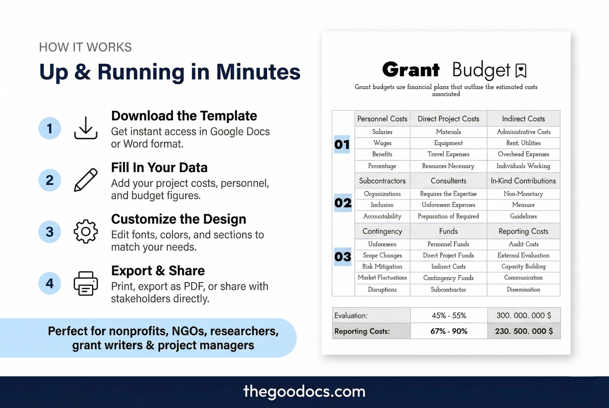 Preview of Modern Grant Budget for Google Docs and Microsoft Word - View 4