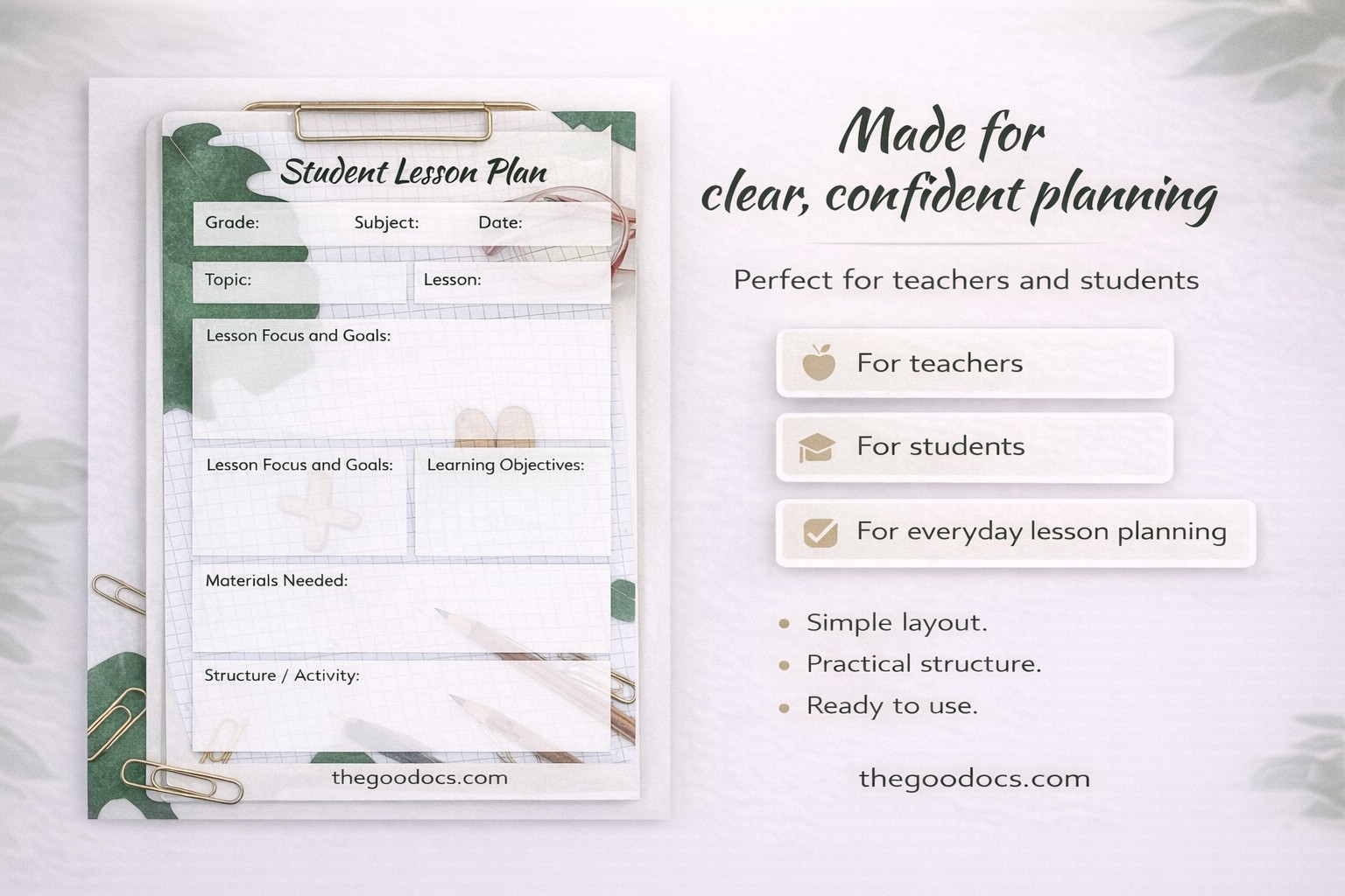 Preview of Modest Student Lesson Plan for Google Docs and Microsoft Word - View 5