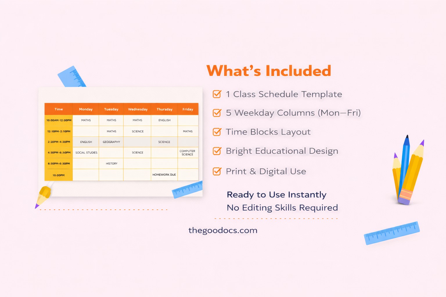 My Class Schedule Science - Free Google Docs Template - 10063343 - Slide 2