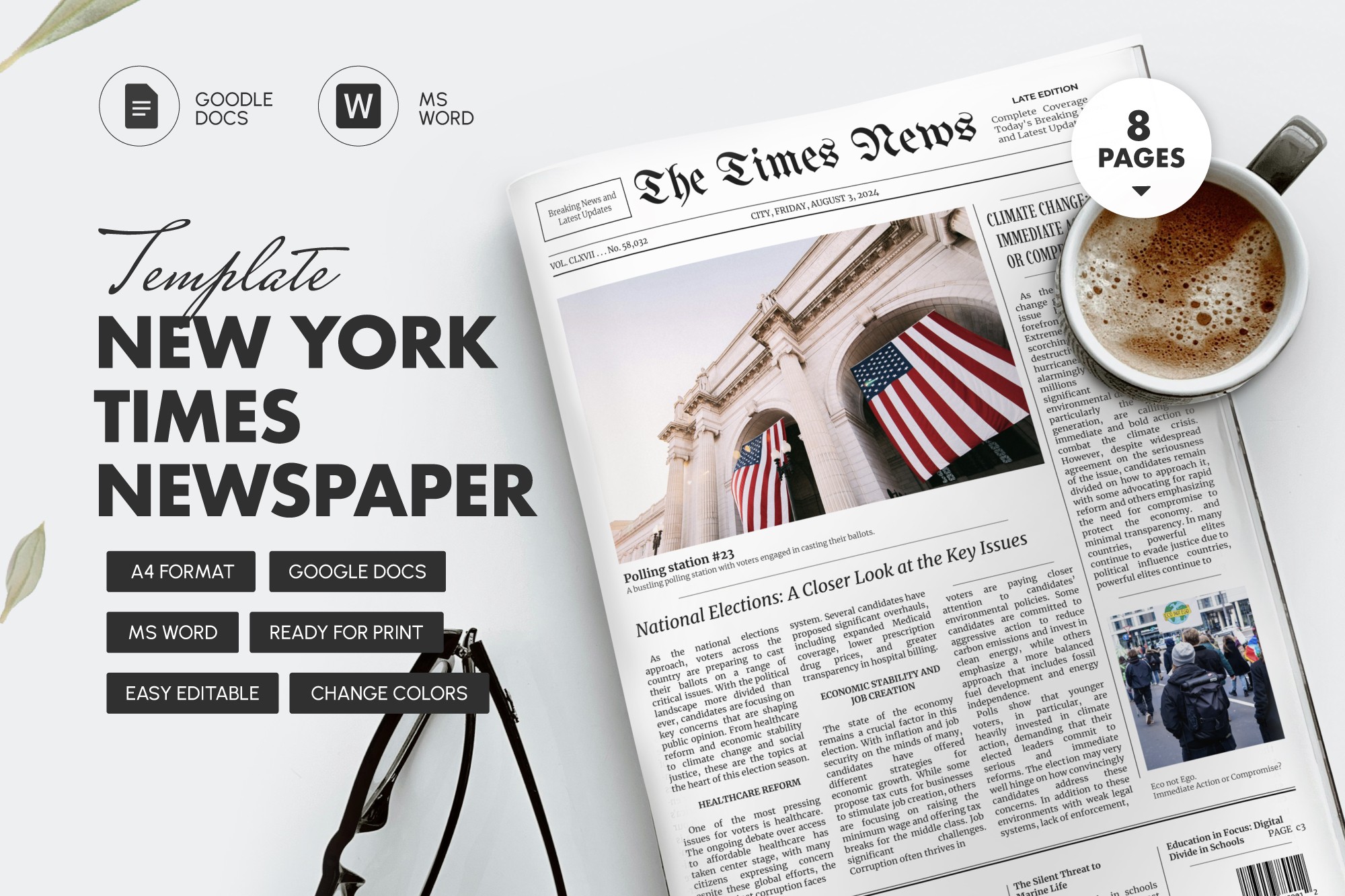 New York Times Newspaper - Free Google Docs Template - 10069398 - Slide 1