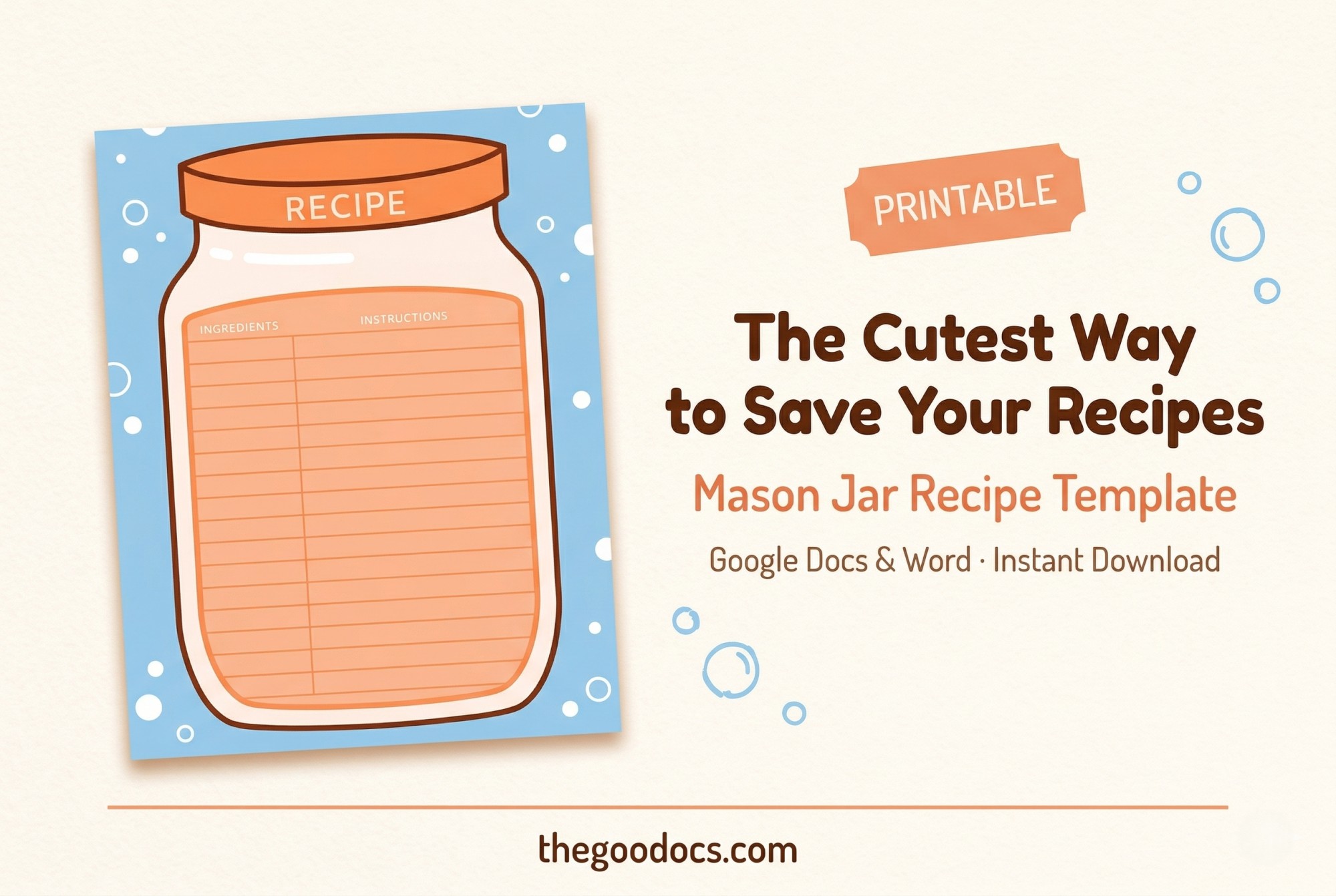 Anteprima di Ricetta originale disegnata per Google Docs and Microsoft Word - Visualizza 1