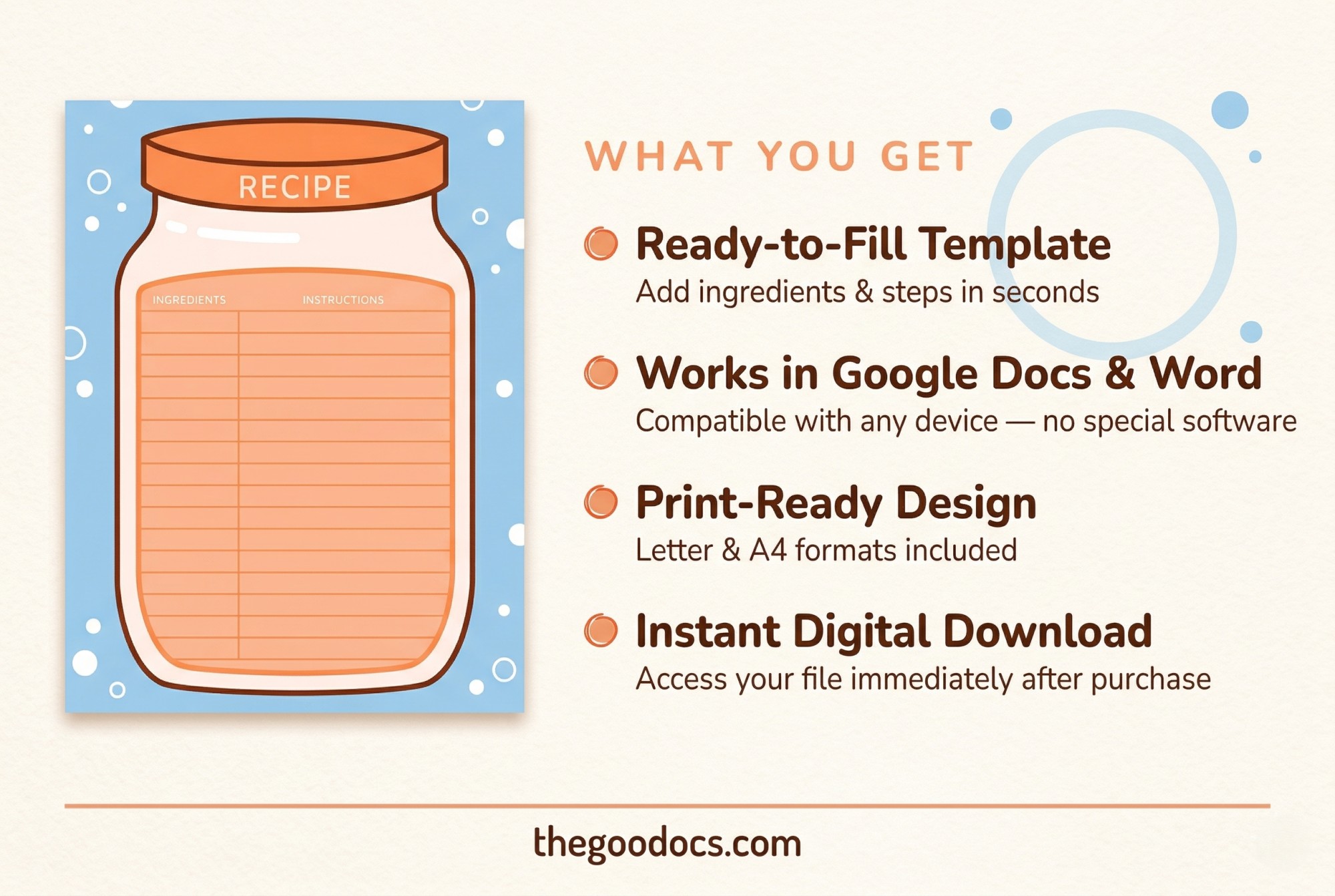 Anteprima di Ricetta originale disegnata per Google Docs and Microsoft Word - Visualizza 2