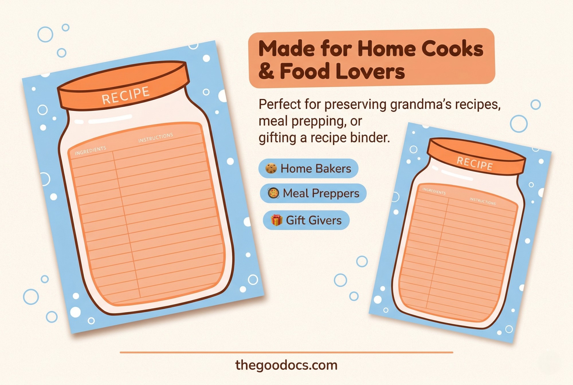 Anteprima di Ricetta originale disegnata per Google Docs and Microsoft Word - Visualizza 3