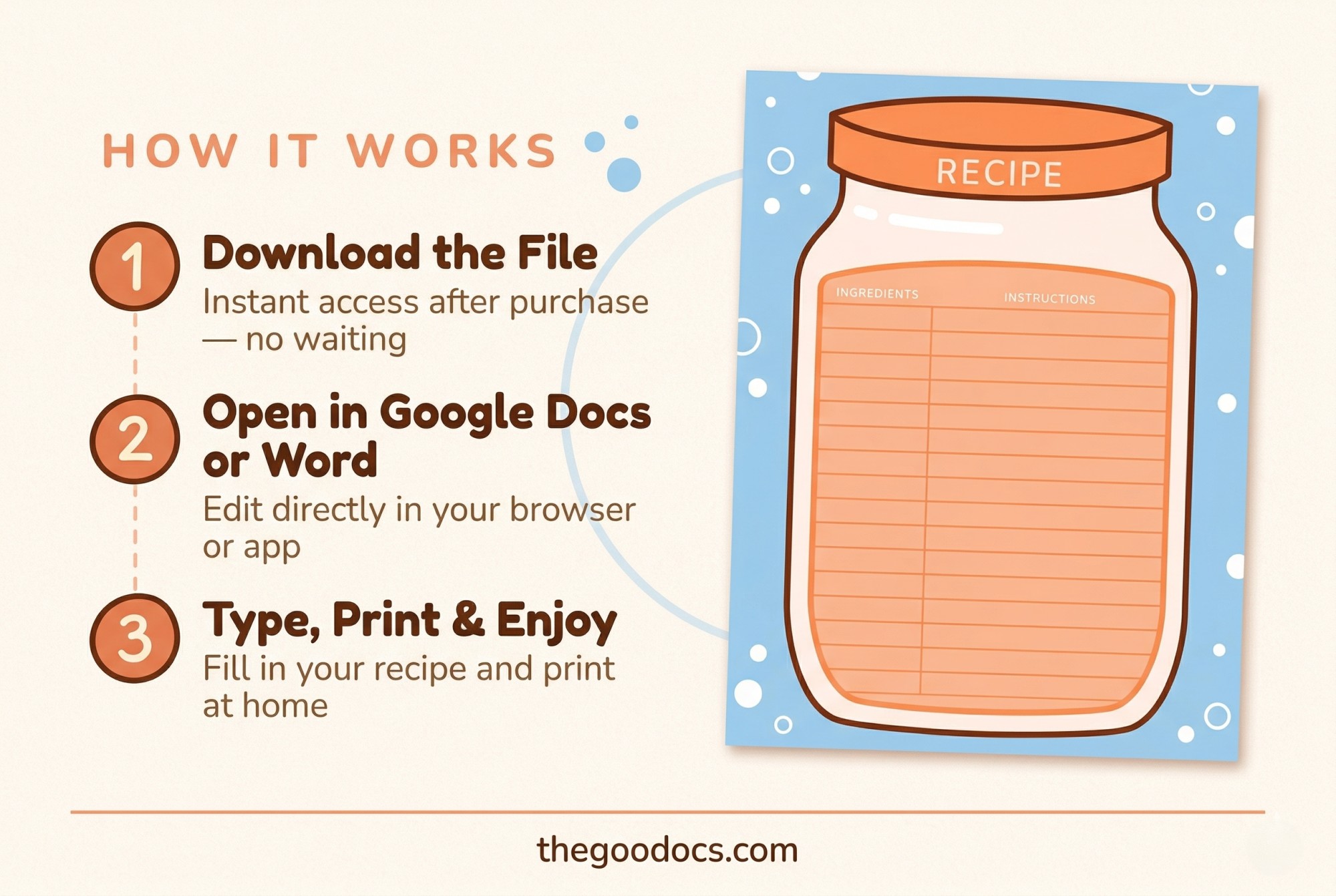 Anteprima di Ricetta originale disegnata per Google Docs and Microsoft Word - Visualizza 4