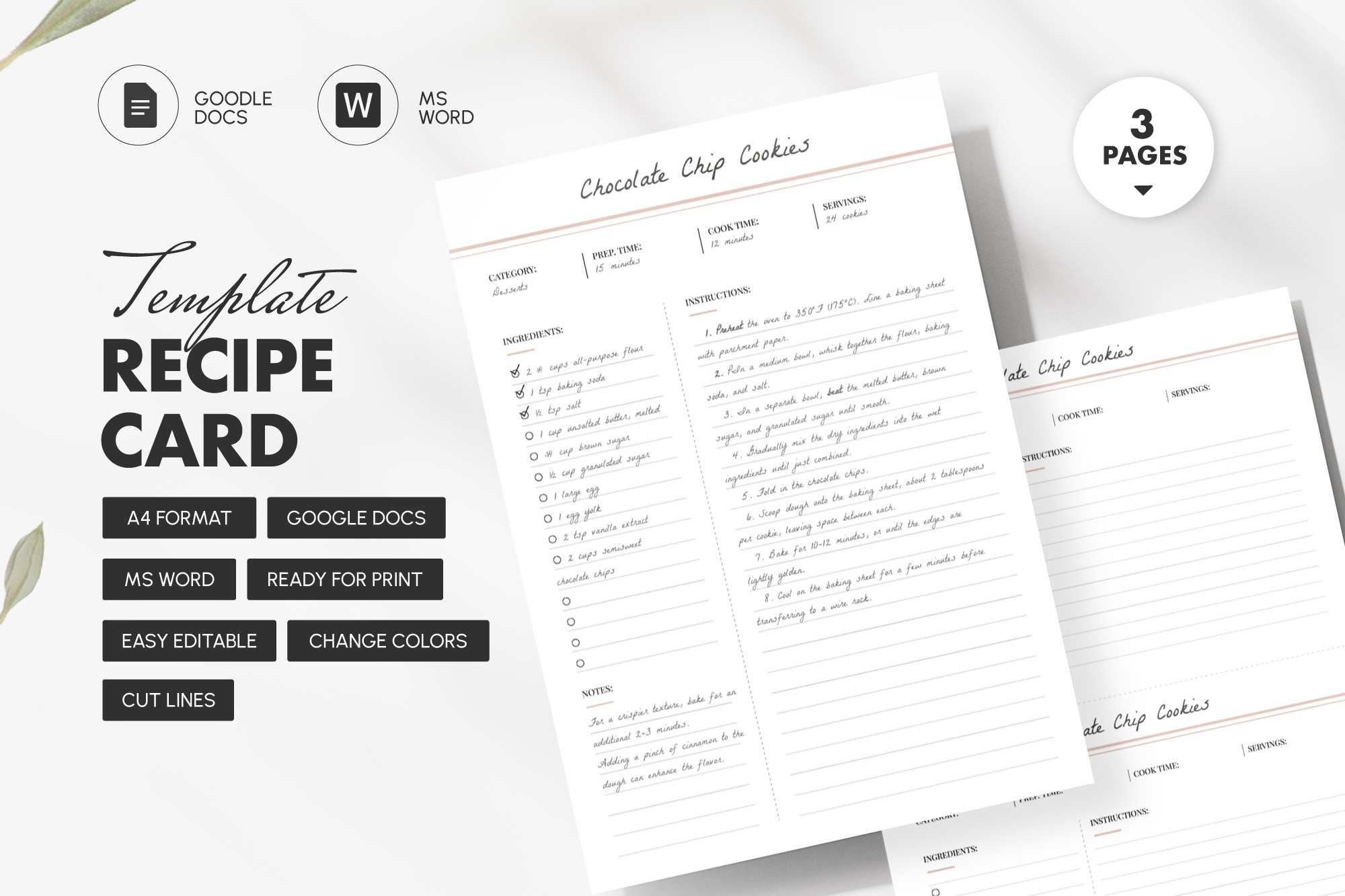 Perfect Recipe Card - Free Google Docs Template - 10069465 - Slide 1