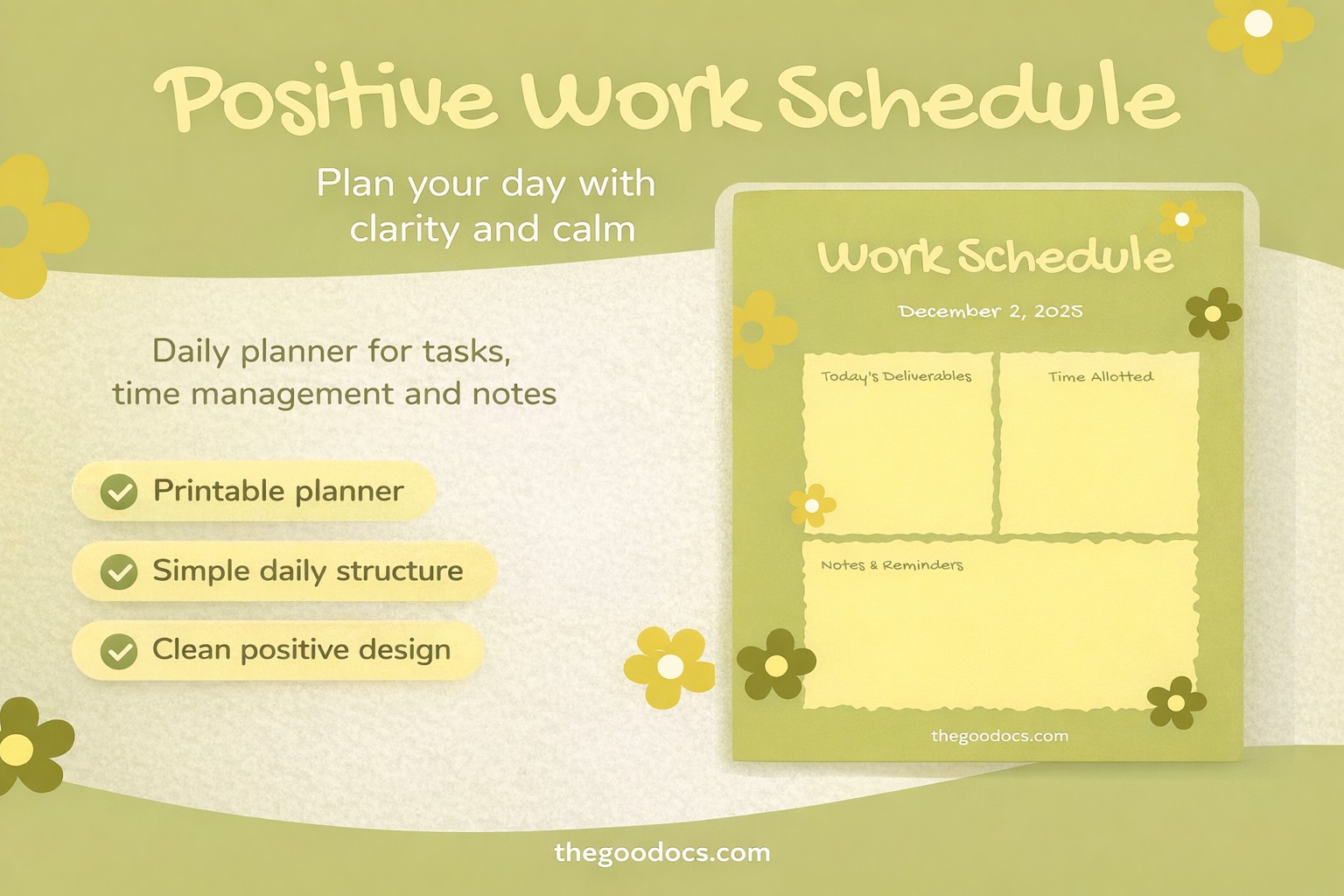 Preview of Positive Work Schedule for Google Slides and Microsoft PowerPoint - View 1