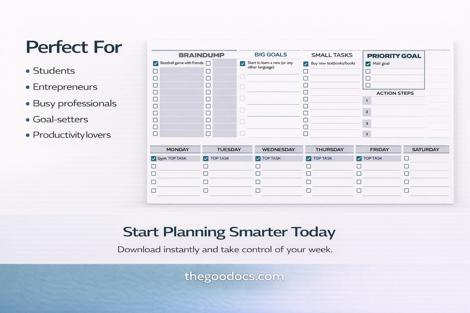 Praktisches wöchentliches Gehirnentleeren - Kostenlos Google Docs Vorlage - 10062377 - Gleiten 5