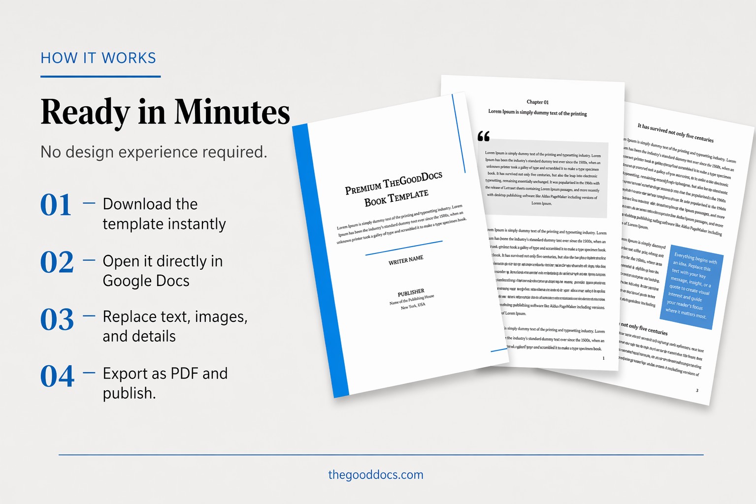 Preview of Perfect TheGooDocs Book for Google Docs and Microsoft Word - View 4