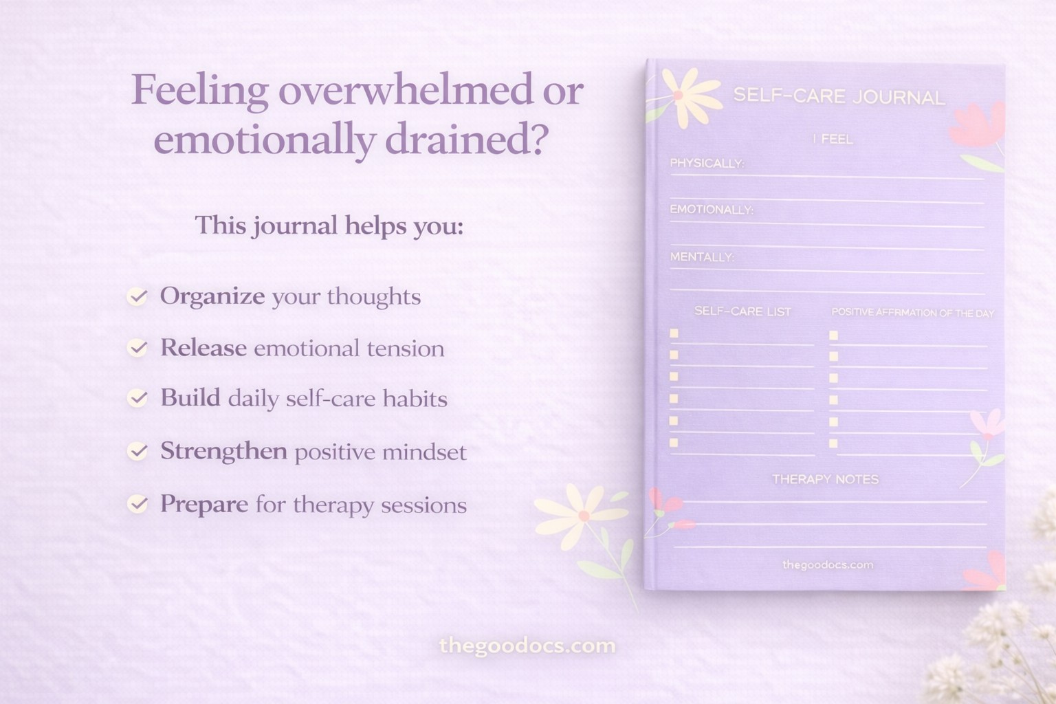 Vista previa de Diario de autocuidado púrpura para Google Docs and Microsoft Word - Ver 3