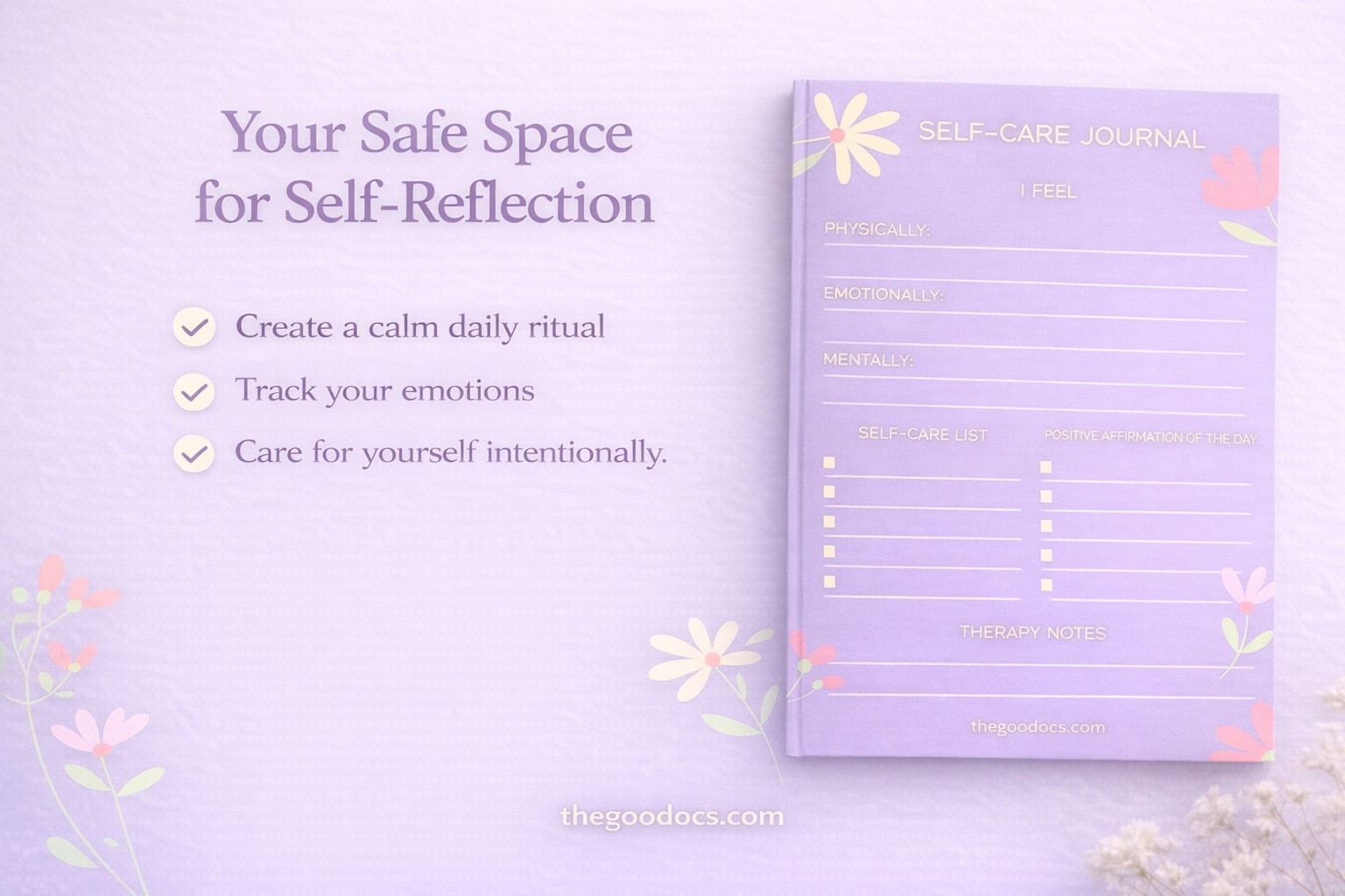 Vista previa de Diario de autocuidado púrpura para Google Docs and Microsoft Word - Ver 5