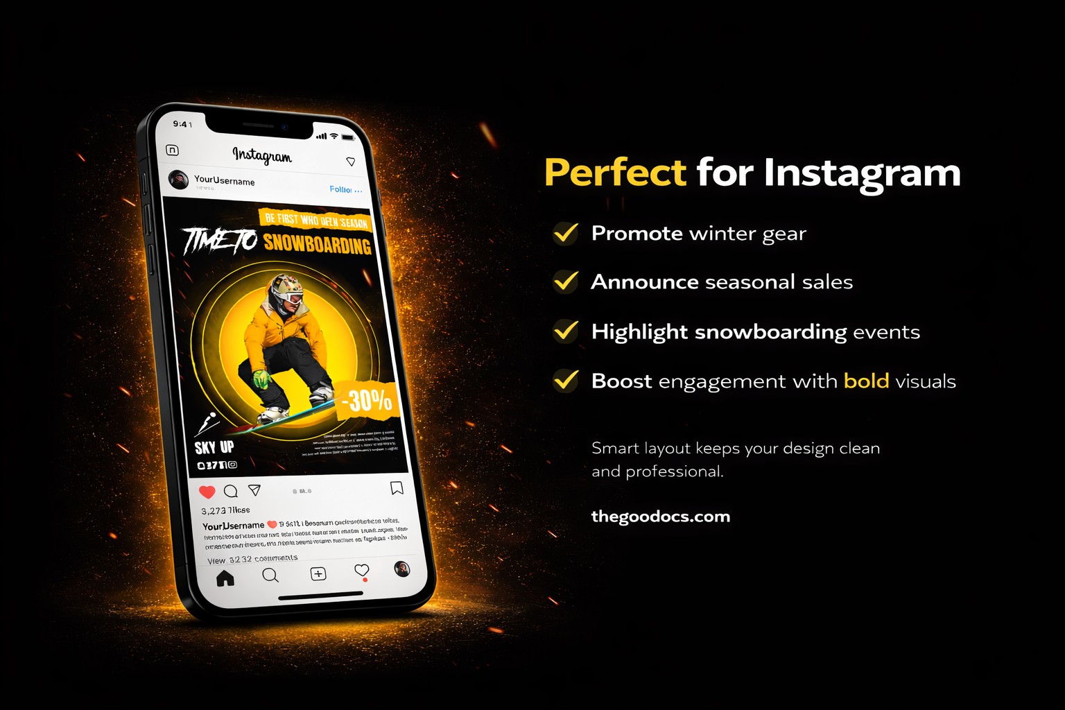 Anteprima di Post di Instagram sullo snowboard per Google Slides and Microsoft PowerPoint - Visualizza 4