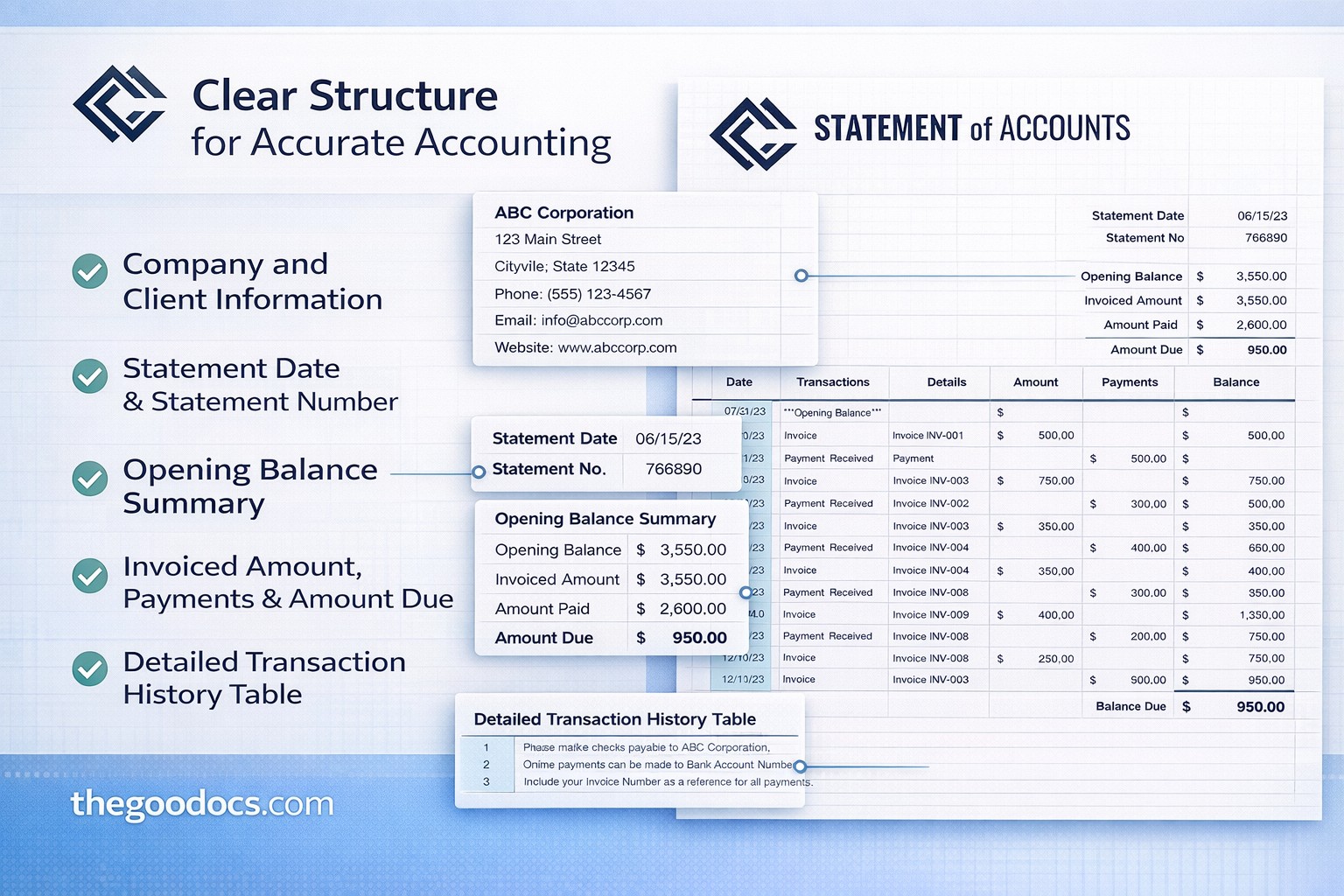 Statement of Accounts - Free Google Docs Template - 10067078 - Slide 2