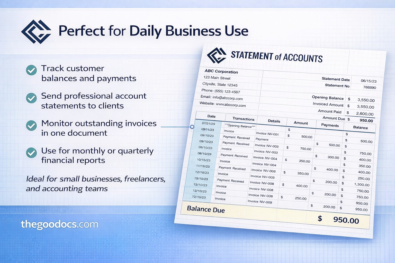 Statement of Accounts - Free Google Docs Template - 10067078 - Slide 3