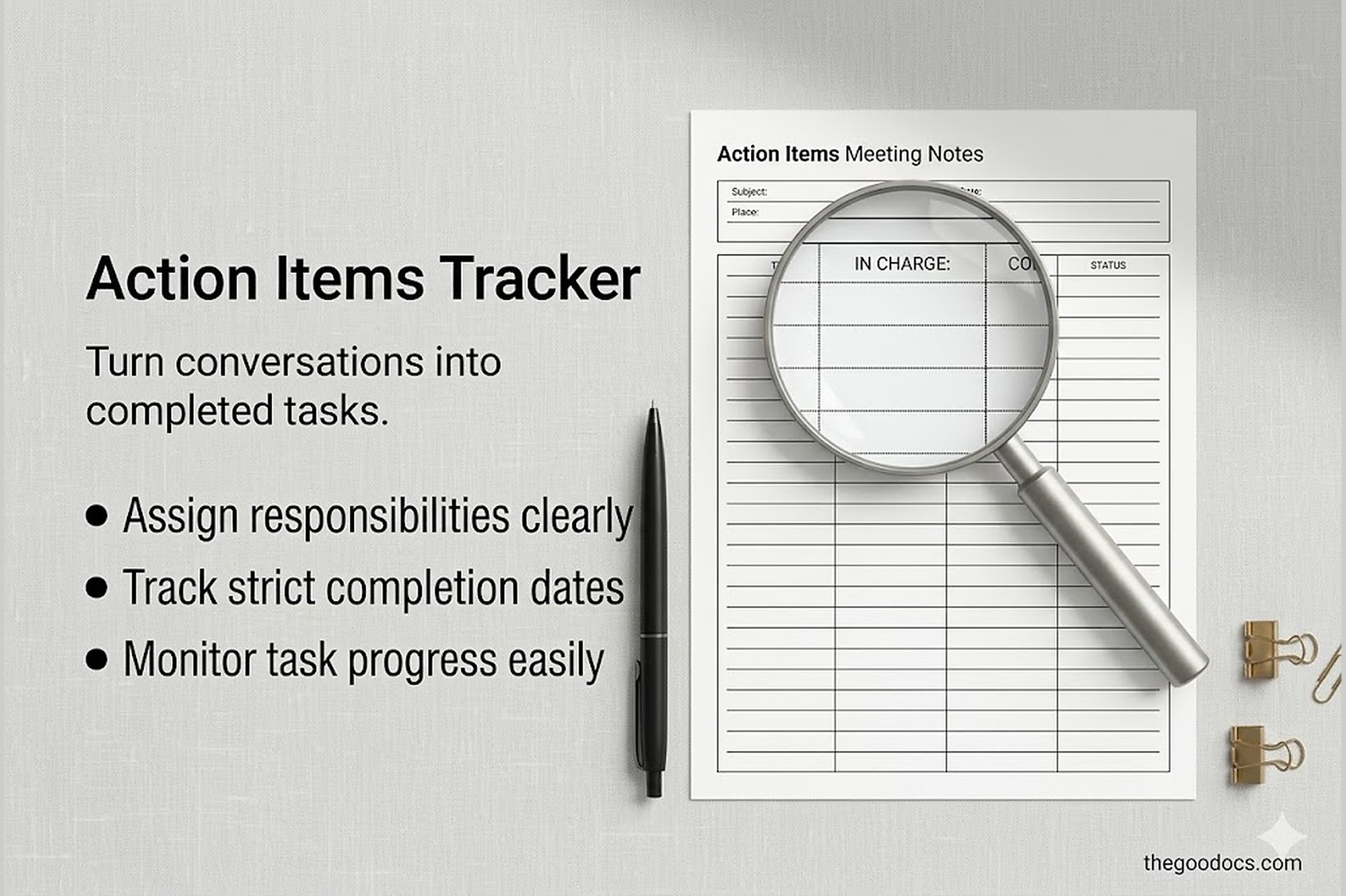 Preview of Structured Meeting Note for Google Docs and Microsoft Word - View 4