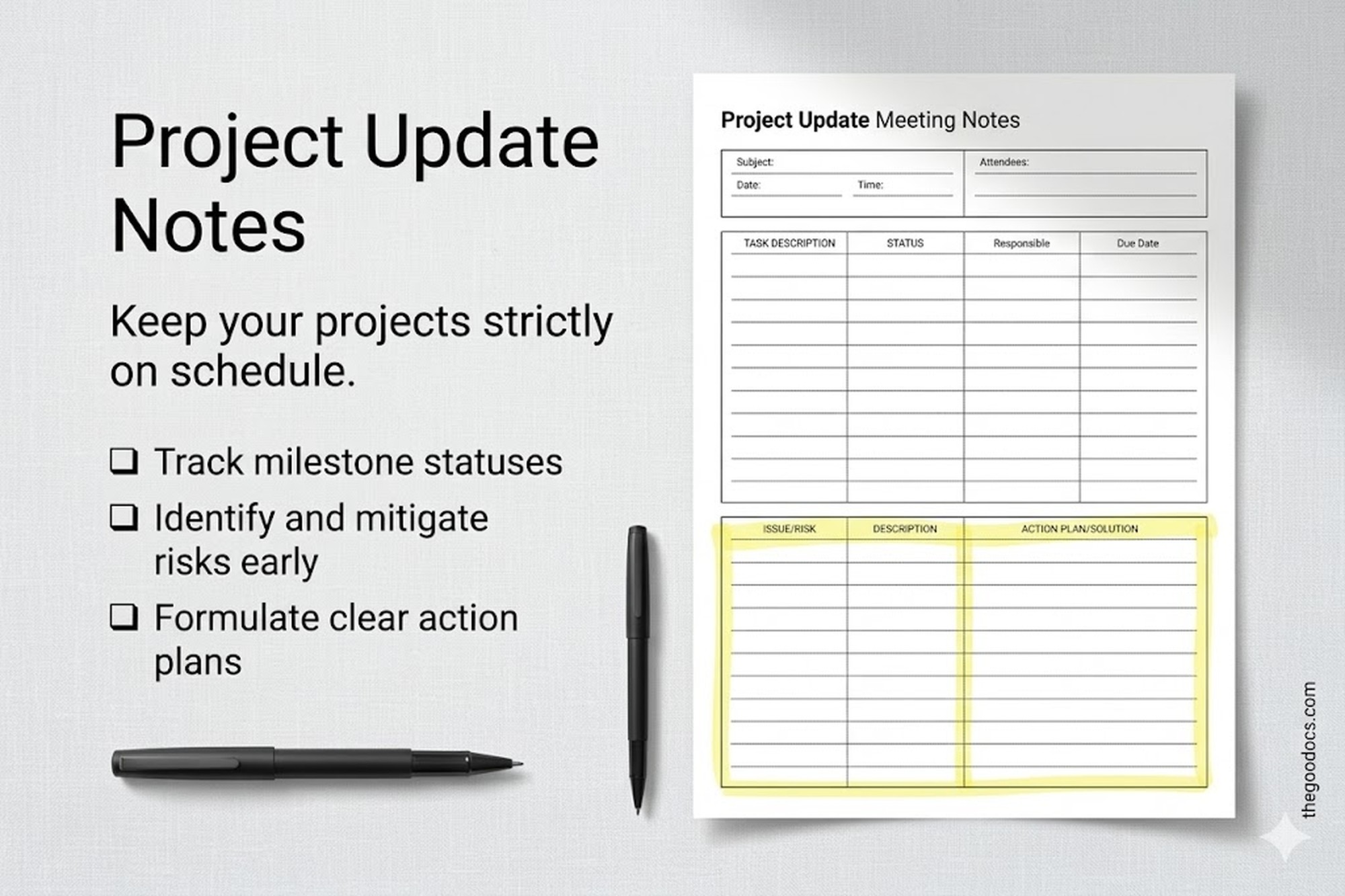 Preview of Structured Meeting Note for Google Docs and Microsoft Word - View 6