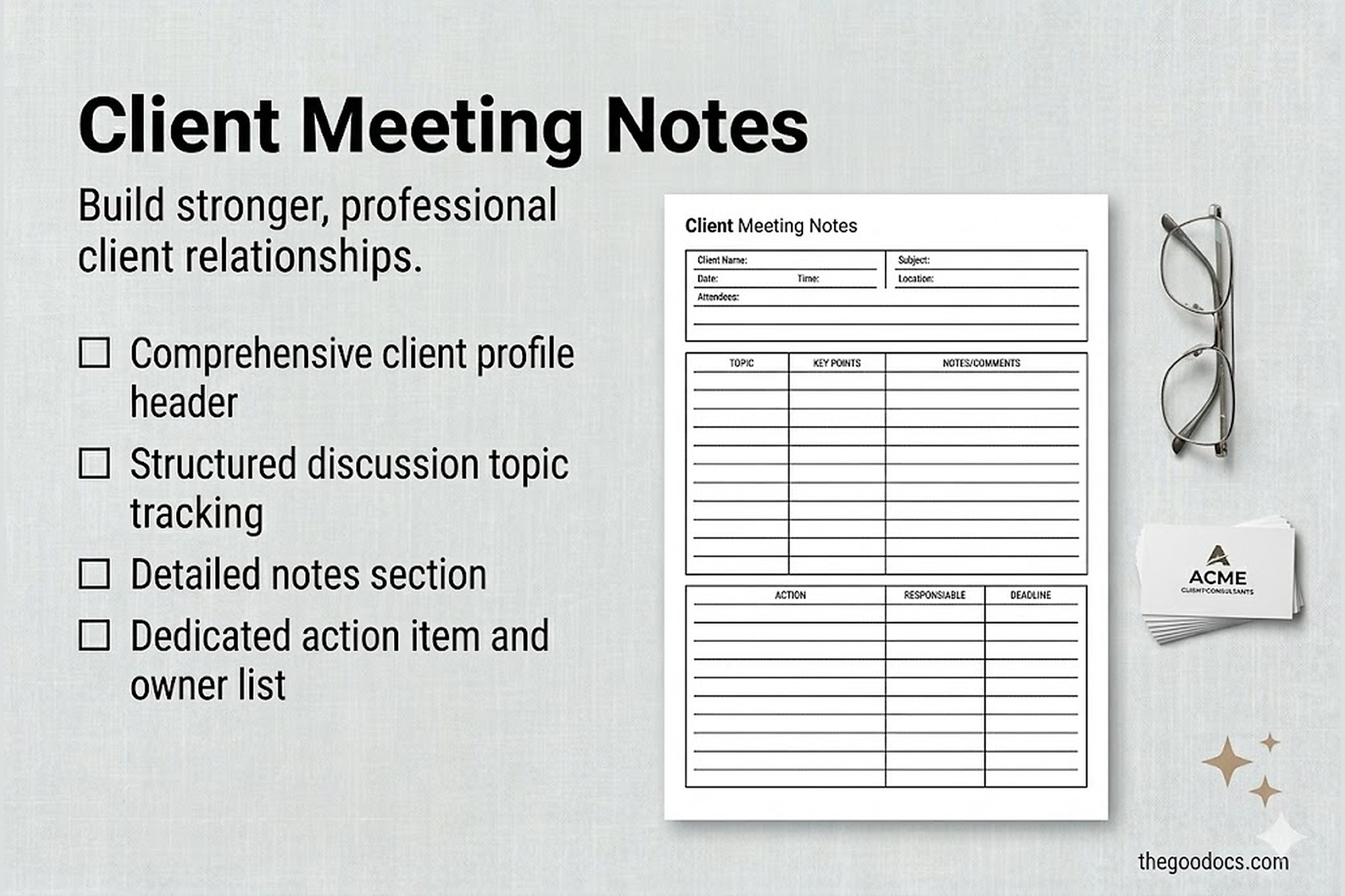 Preview of Structured Meeting Note for Google Docs and Microsoft Word - View 7