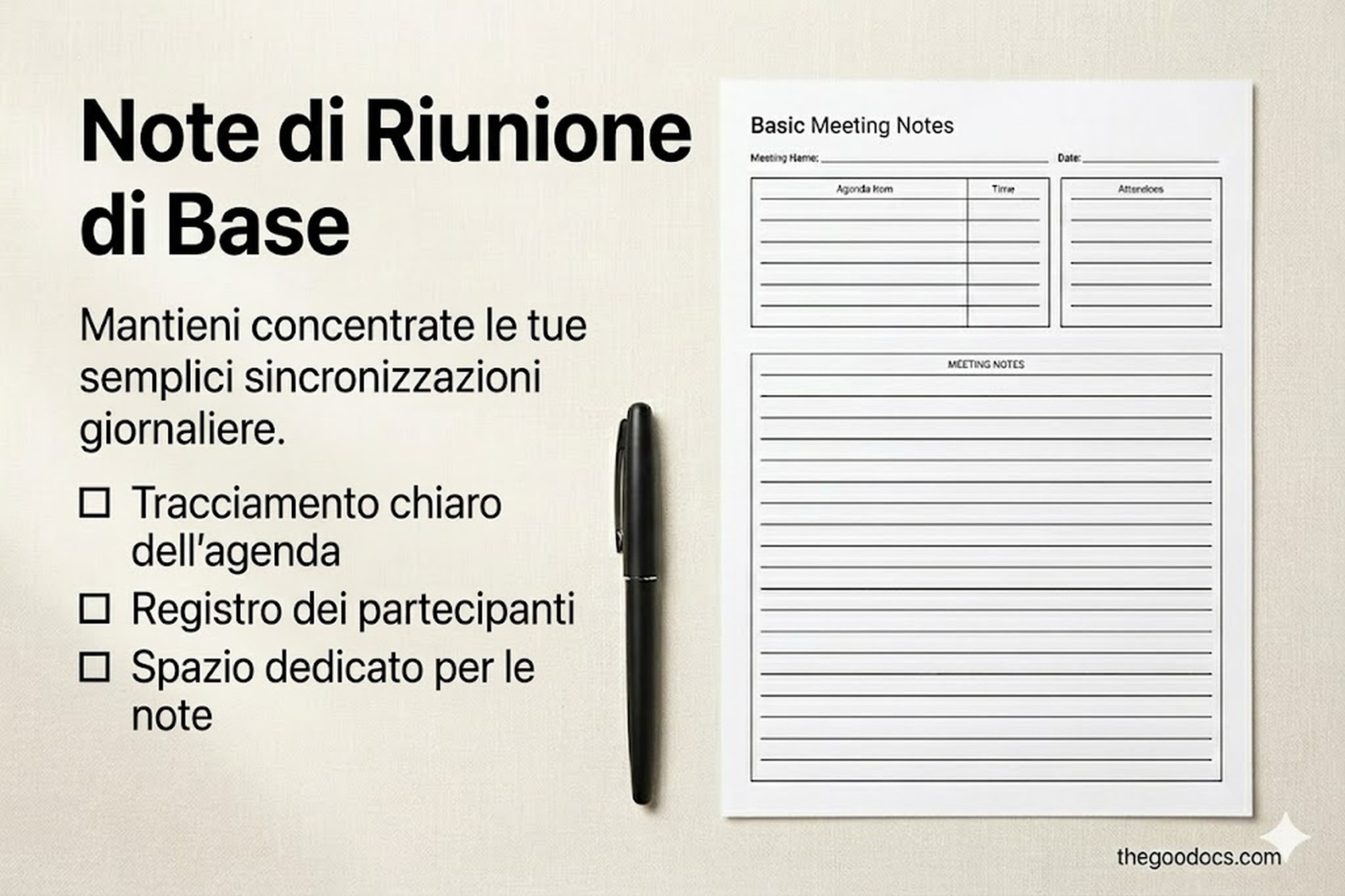 Anteprima di Nota dell'incontro strutturata per Google Docs and Microsoft Word - Visualizza 2