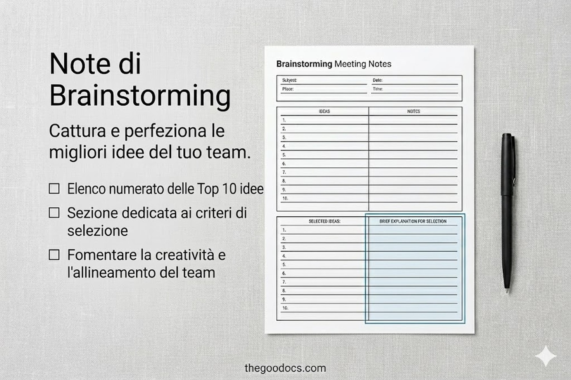 Anteprima di Nota dell'incontro strutturata per Google Docs and Microsoft Word - Visualizza 5
