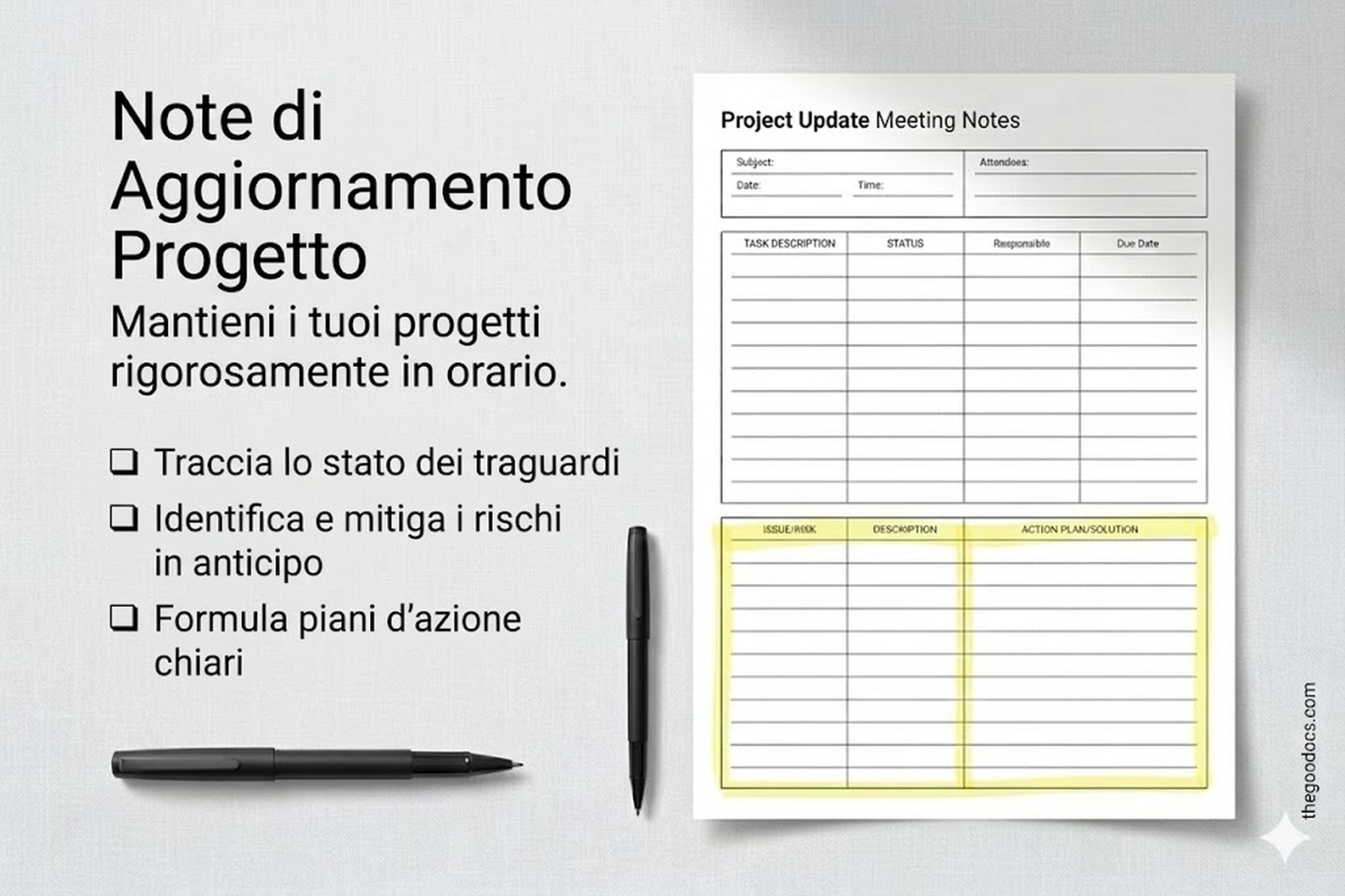 Anteprima di Nota dell'incontro strutturata per Google Docs and Microsoft Word - Visualizza 6