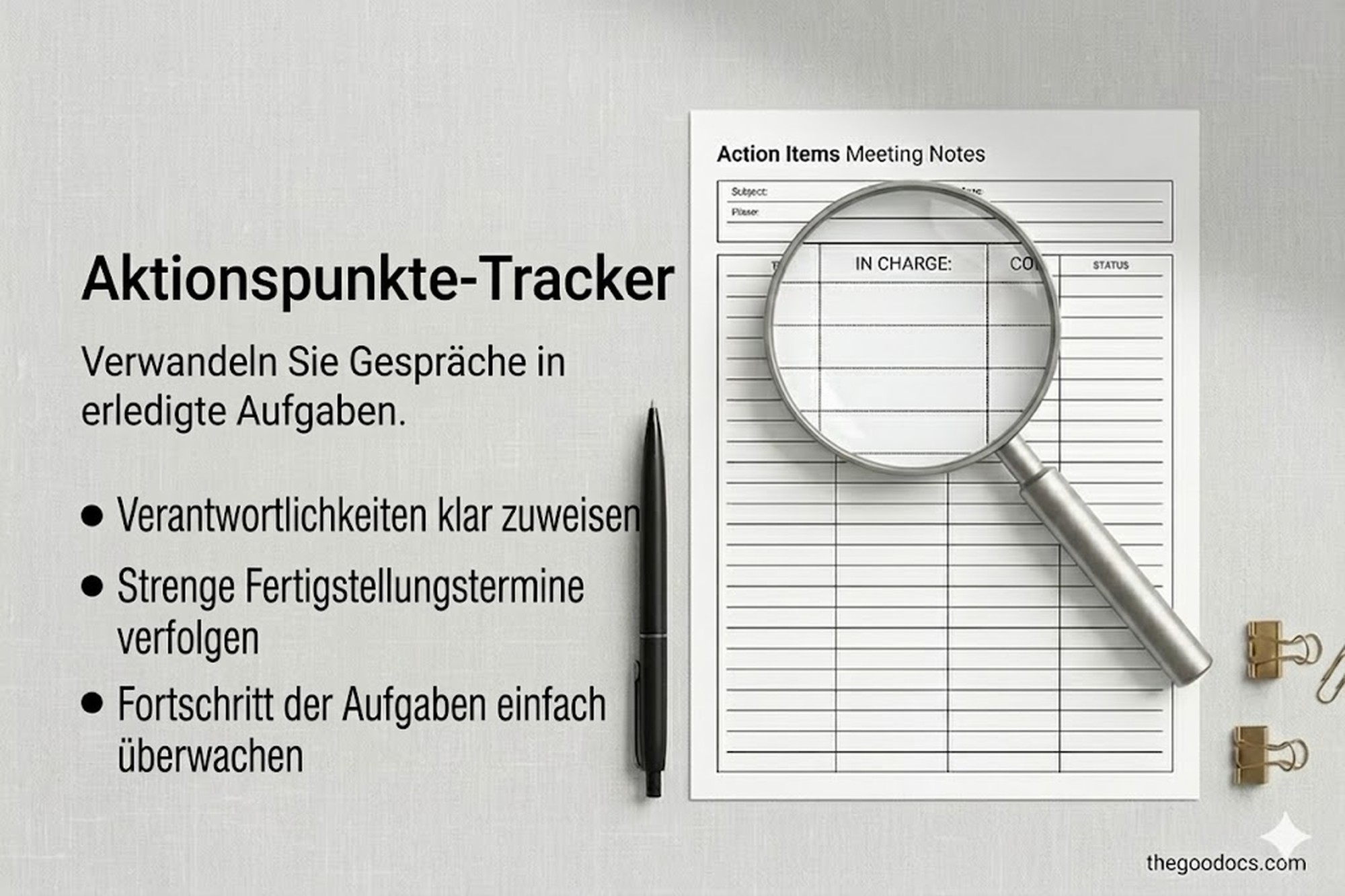 Vorschau von Strukturierte Besprechungsnotiz für Google Docs and Microsoft Word - Ansehen 4