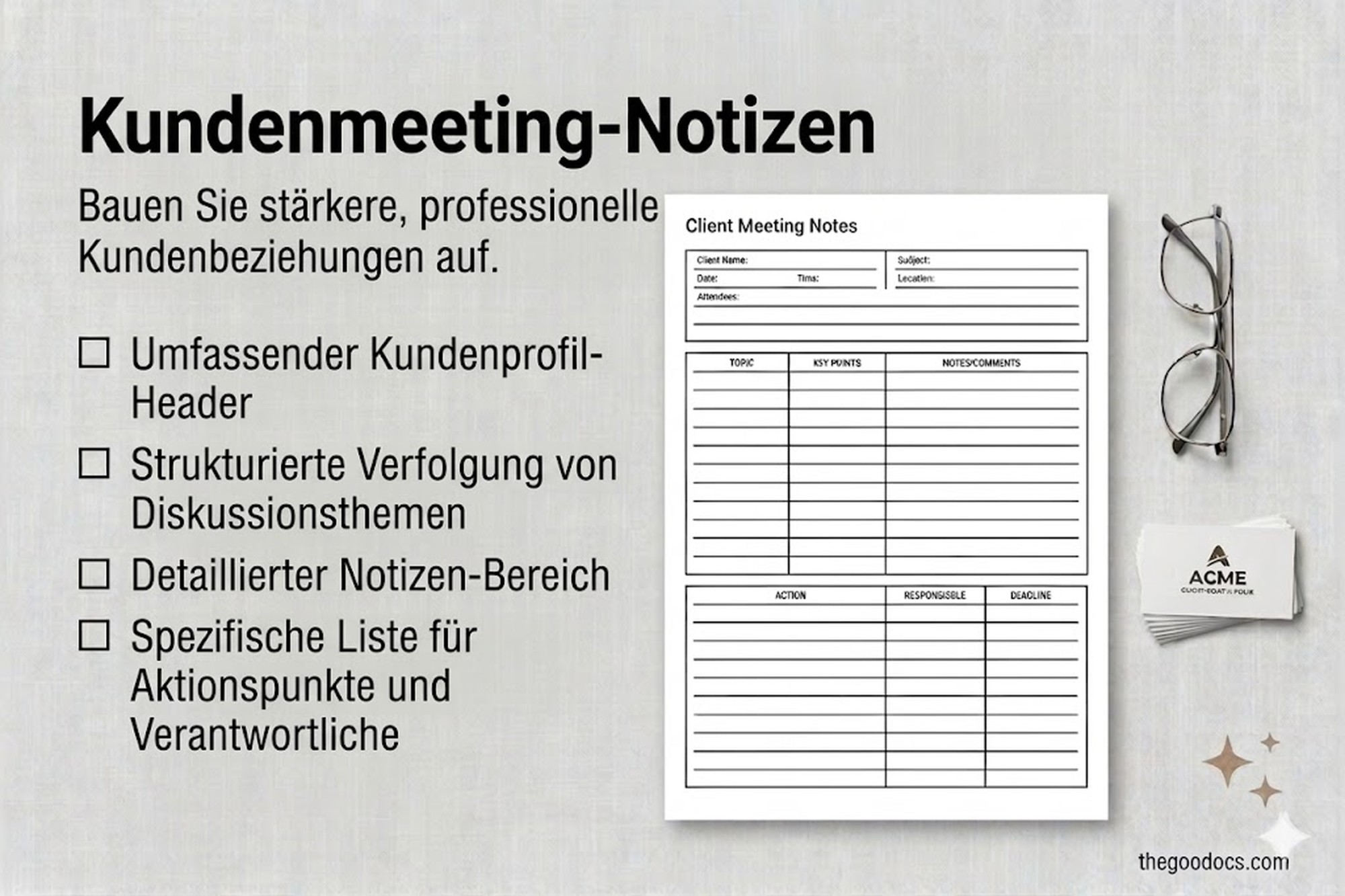 Vorschau von Strukturierte Besprechungsnotiz für Google Docs and Microsoft Word - Ansehen 7