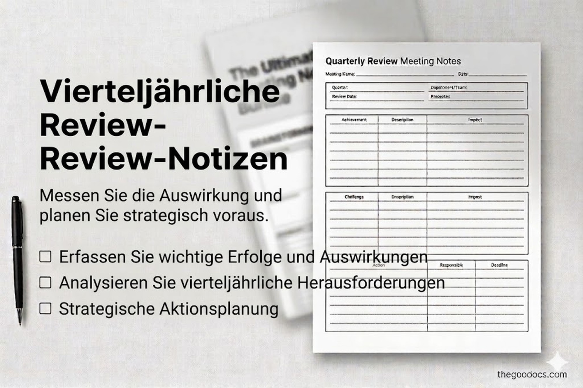 Vorschau von Strukturierte Besprechungsnotiz für Google Docs and Microsoft Word - Ansehen 10