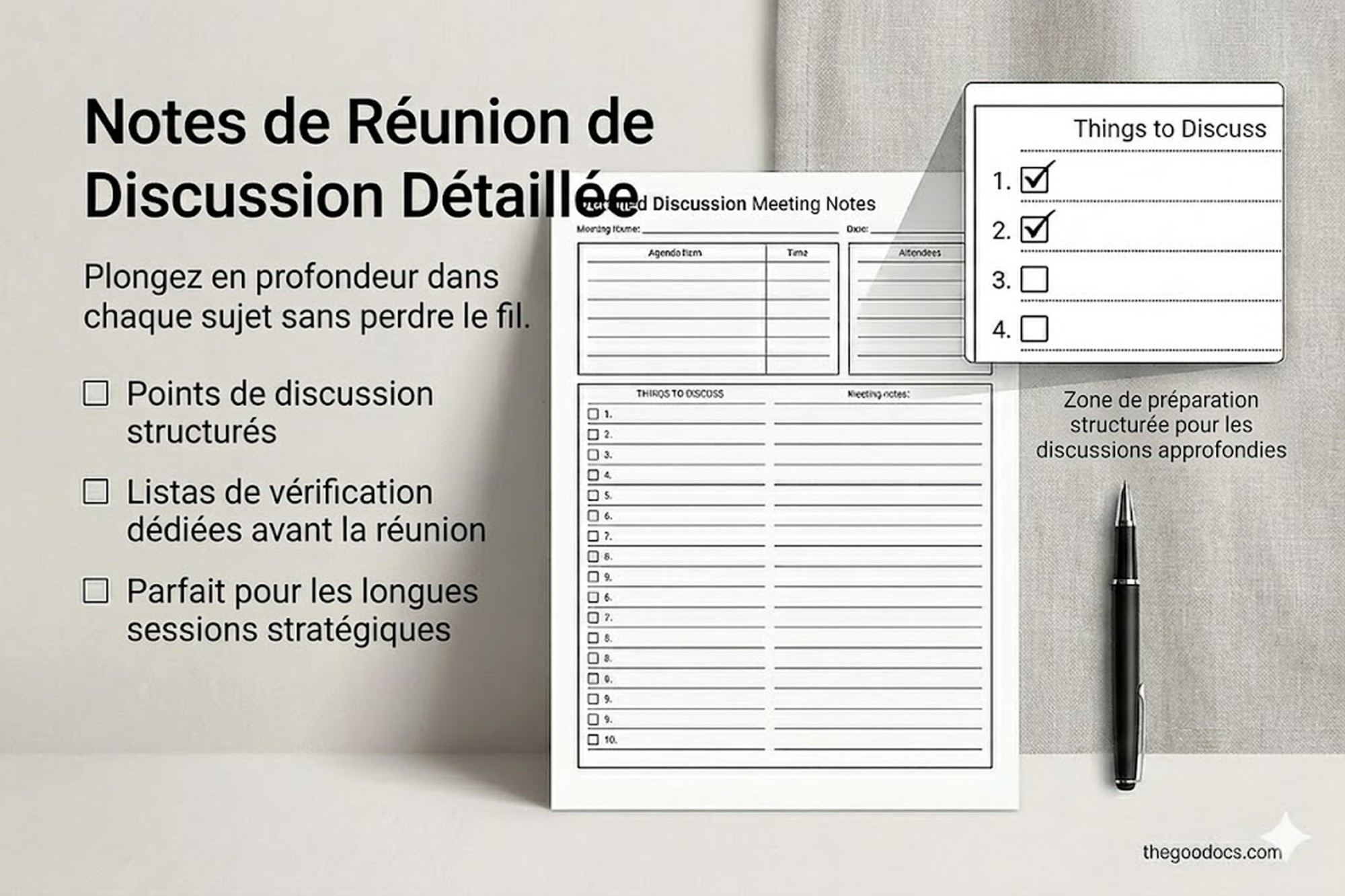Aperçu de Note de réunion structurée pour Google Docs and Microsoft Word - Voir 3