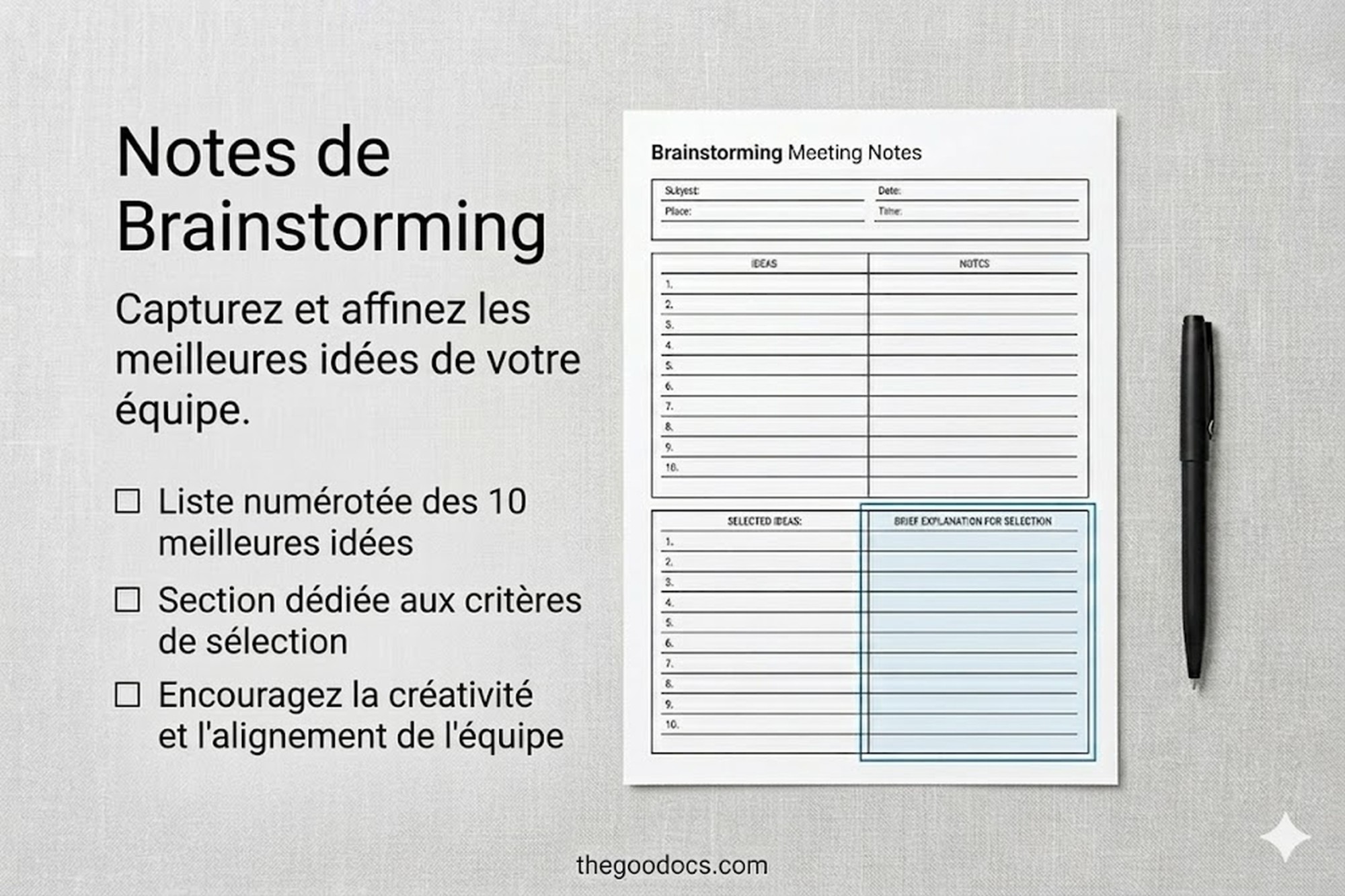 Aperçu de Note de réunion structurée pour Google Docs and Microsoft Word - Voir 5