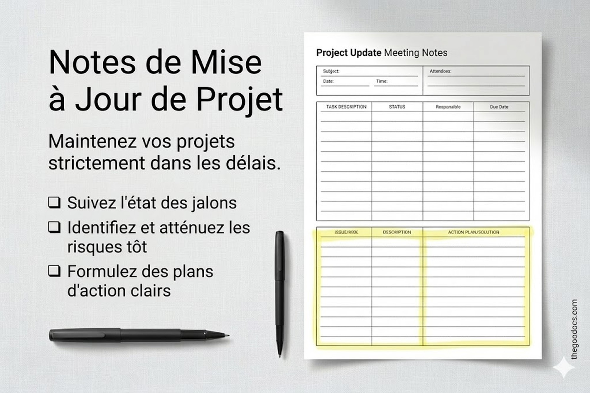 Aperçu de Note de réunion structurée pour Google Docs and Microsoft Word - Voir 6