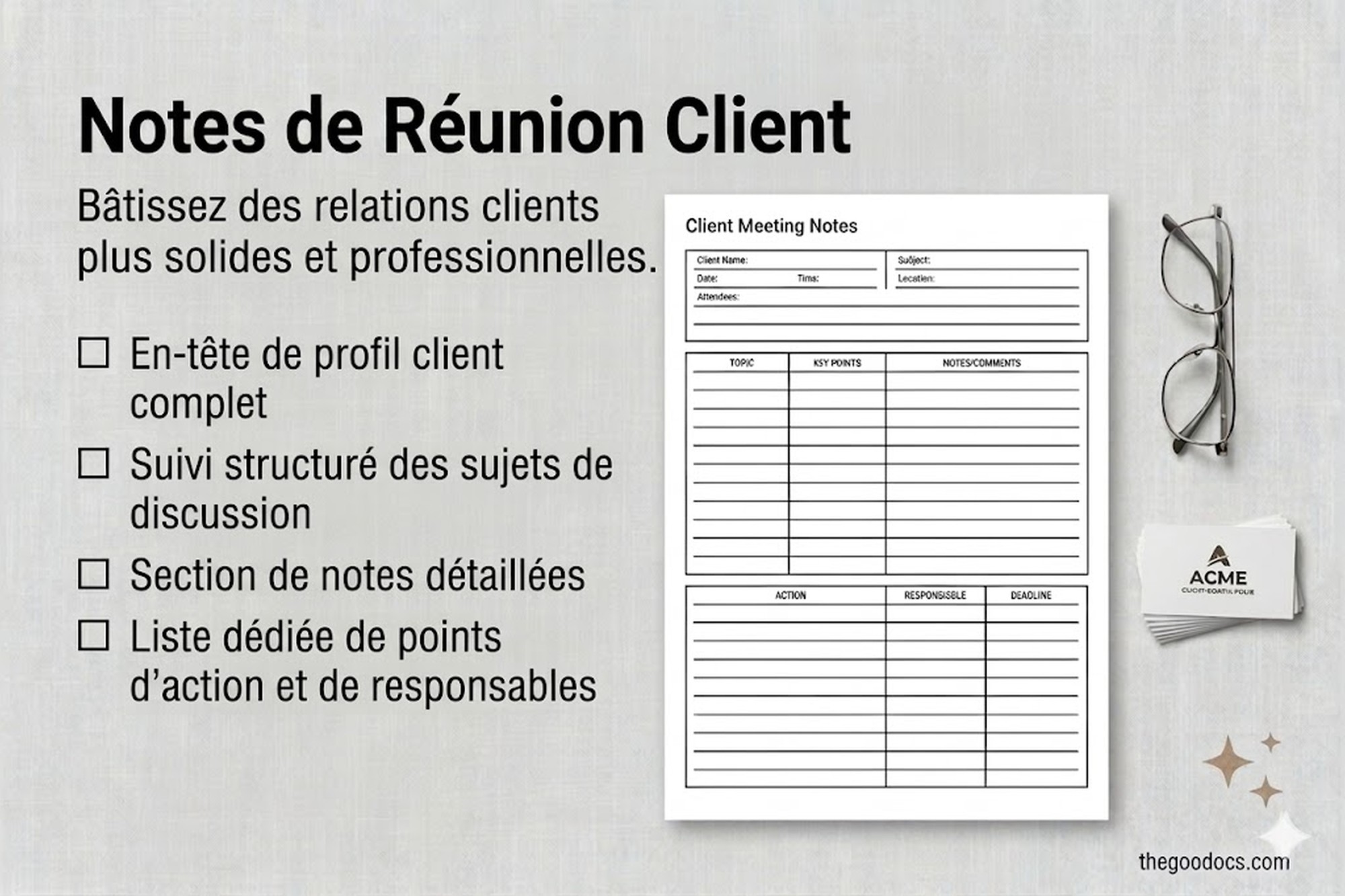 Aperçu de Note de réunion structurée pour Google Docs and Microsoft Word - Voir 7