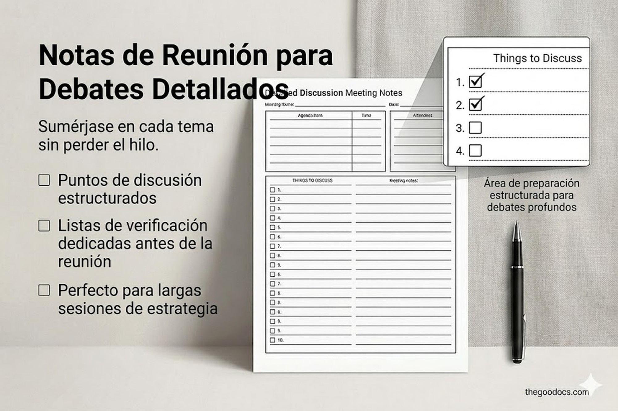 Vista previa de Nota de reunión estructurada para Google Docs and Microsoft Word - Ver 3