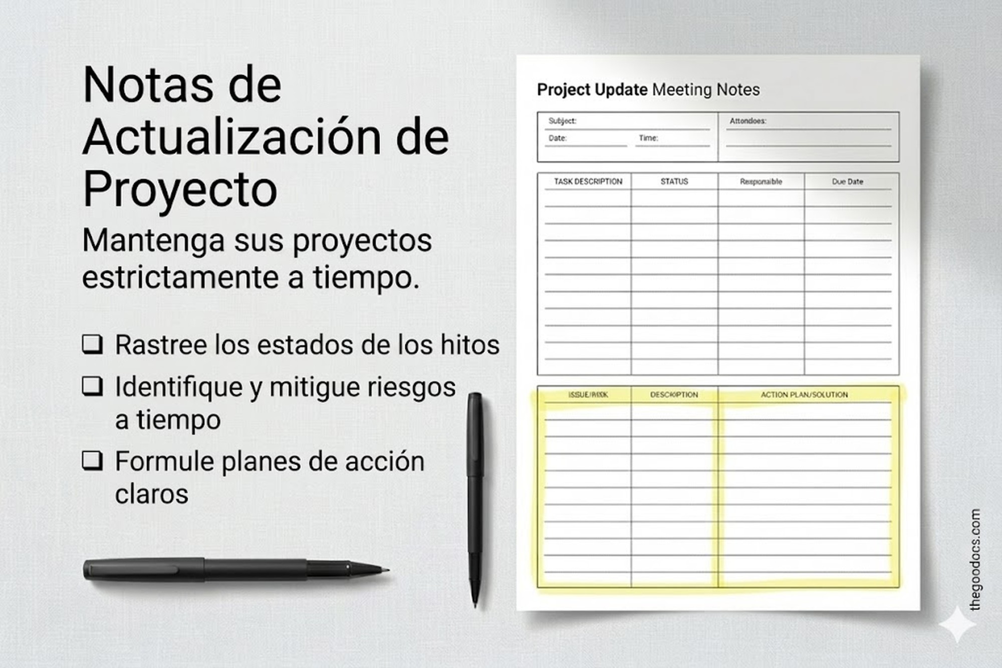 Vista previa de Nota de reunión estructurada para Google Docs and Microsoft Word - Ver 6