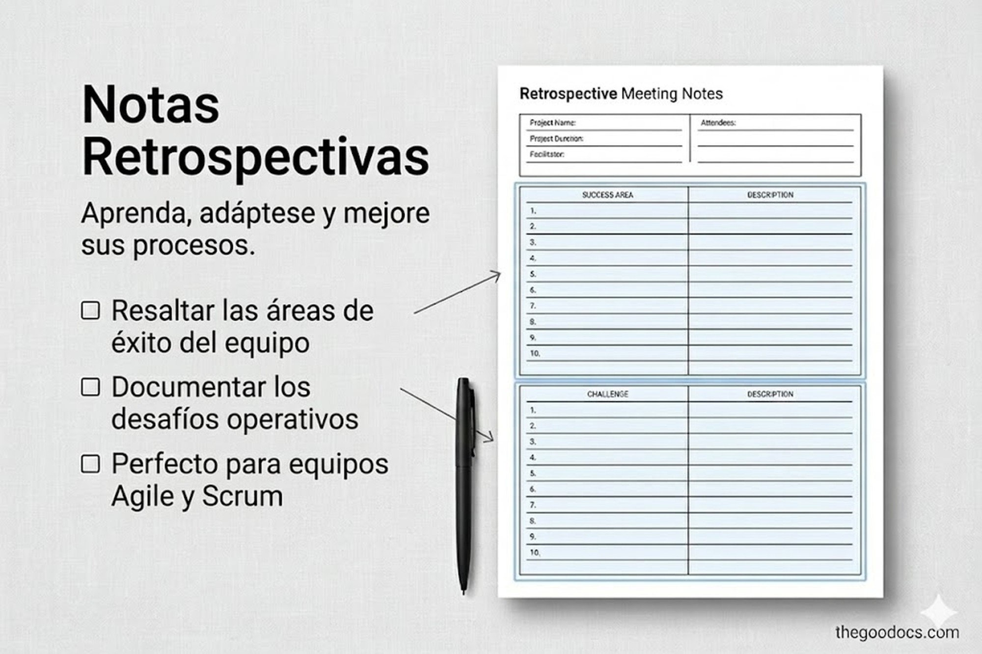 Vista previa de Nota de reunión estructurada para Google Docs and Microsoft Word - Ver 9