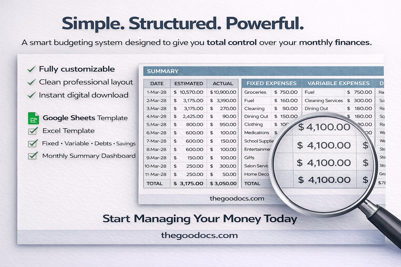 Structured Monthly Budget - Free Google Docs Template - 10069524 - Slide 5