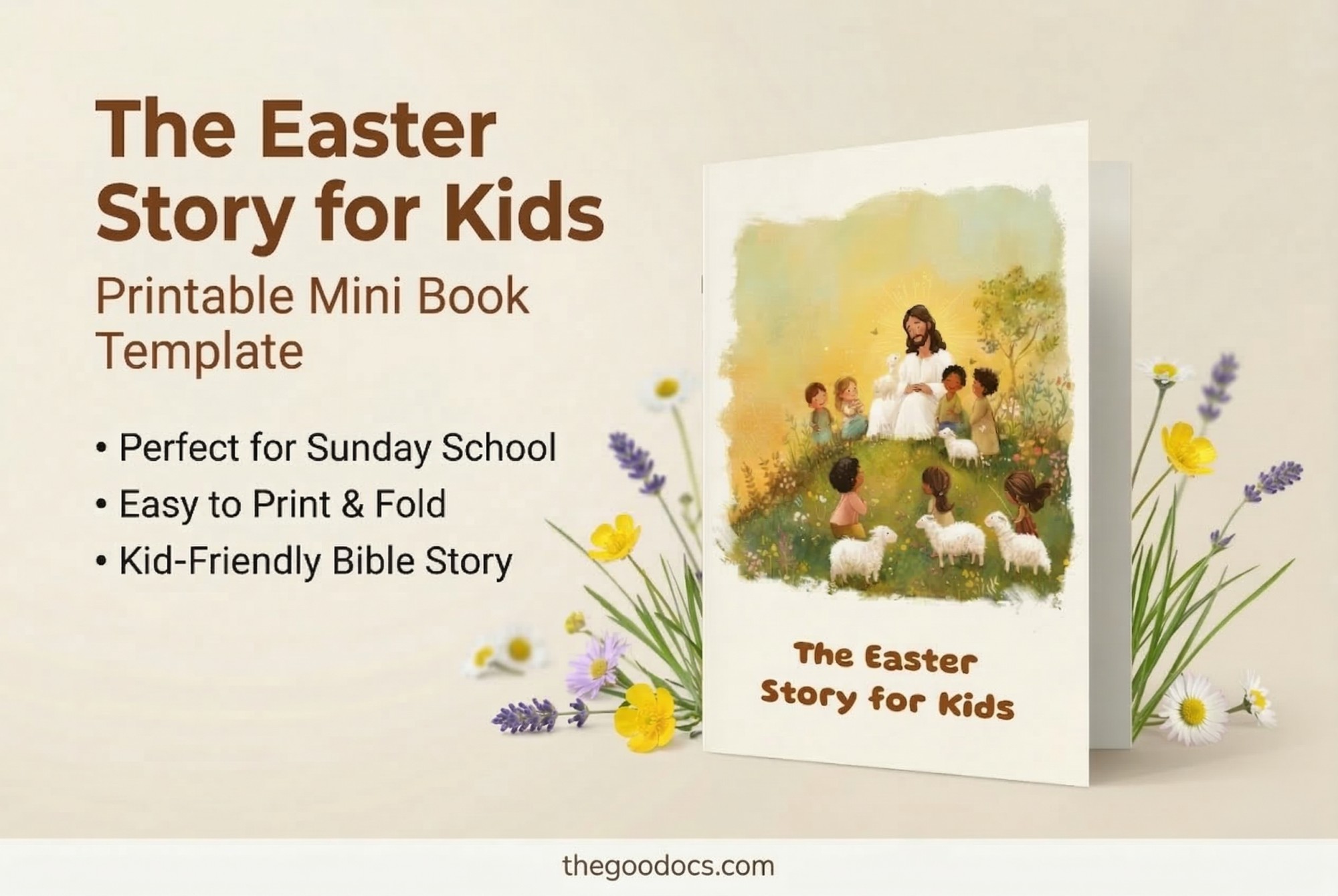 Pré-visualização de A História da Páscoa para Crianças - Template de Mini Livro para Imprimir para Google Slides and Microsoft PowerPoint - Ver 1