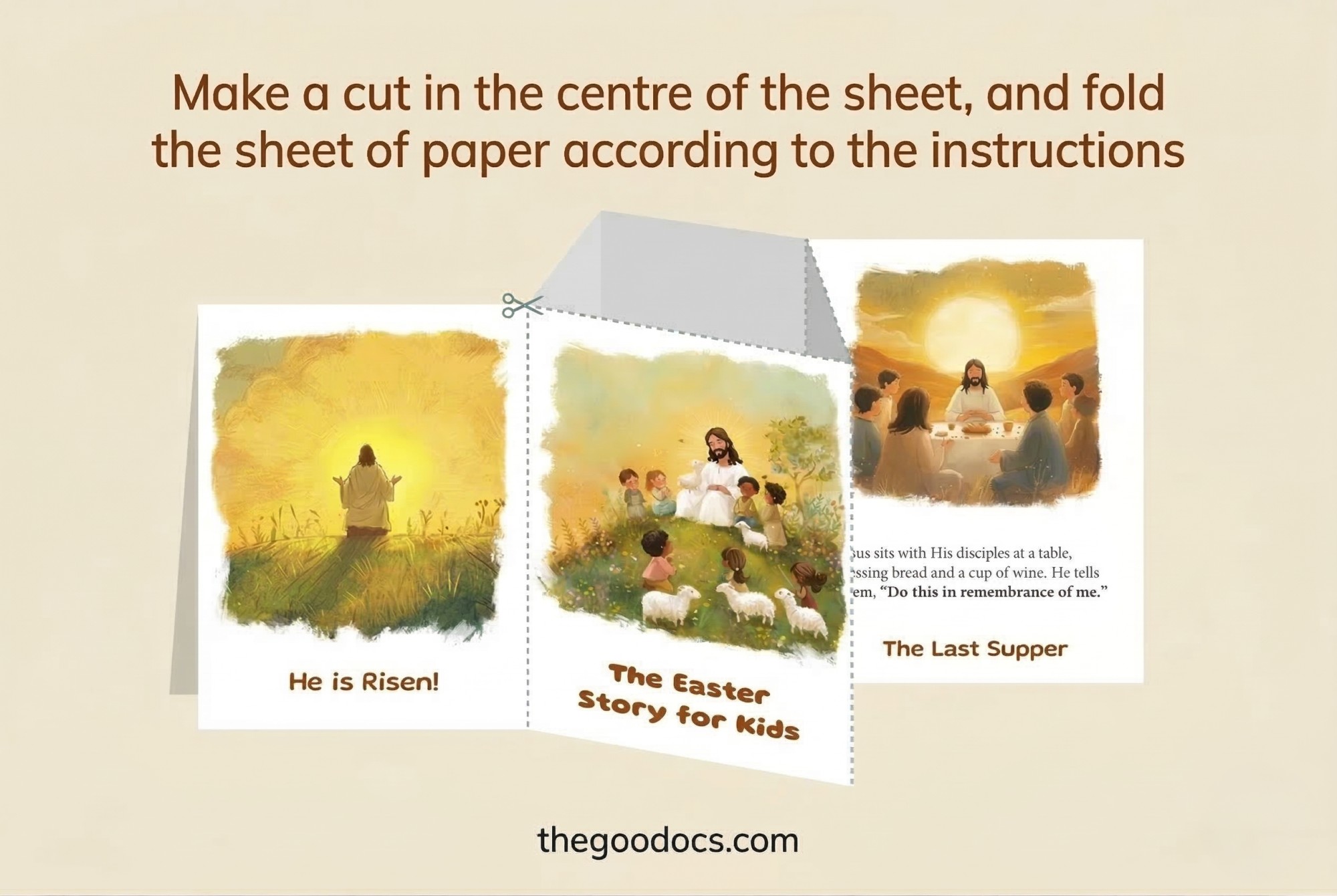 Pré-visualização de A História da Páscoa para Crianças - Template de Mini Livro para Imprimir para Google Slides and Microsoft PowerPoint - Ver 3